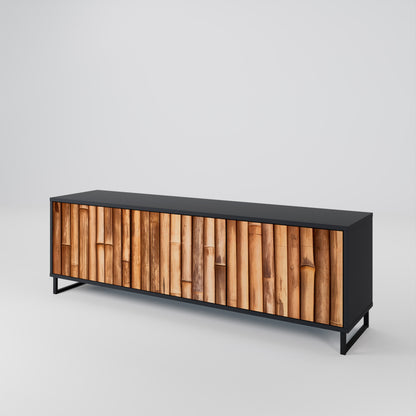NATURAL WOOD Třídveřový TV stolek