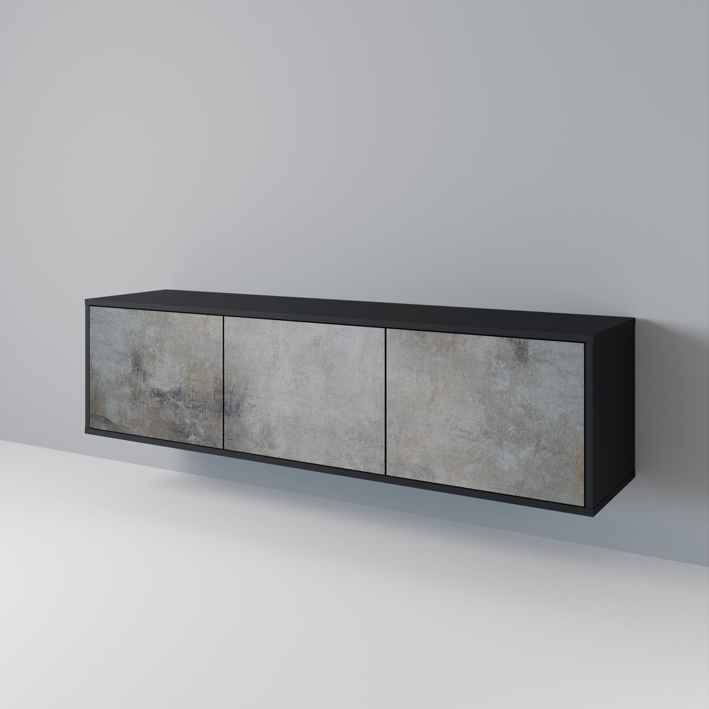 CONCRETE WALL Třídveřový TV stolek
