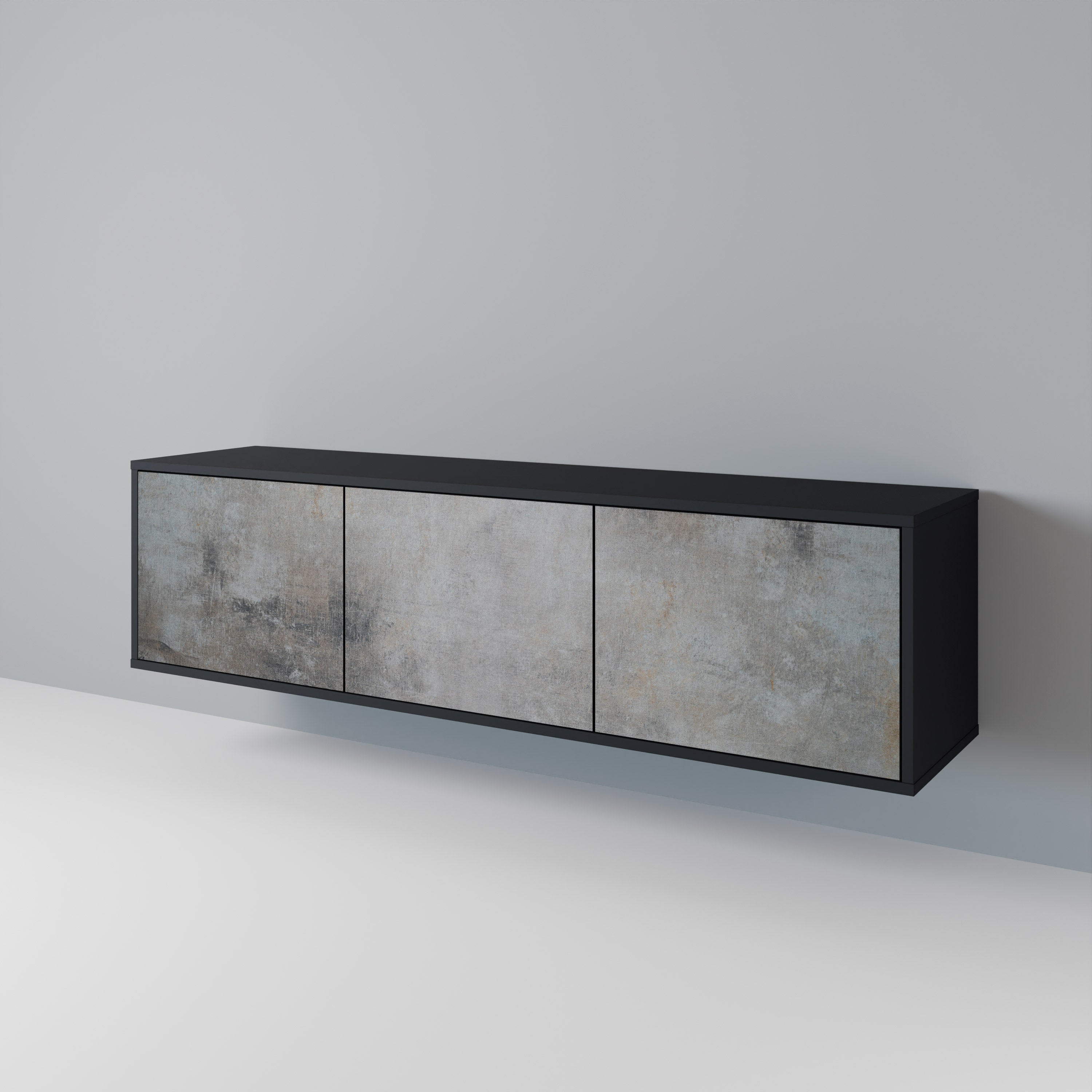 CONCRETE WALL Třídveřový TV stolek