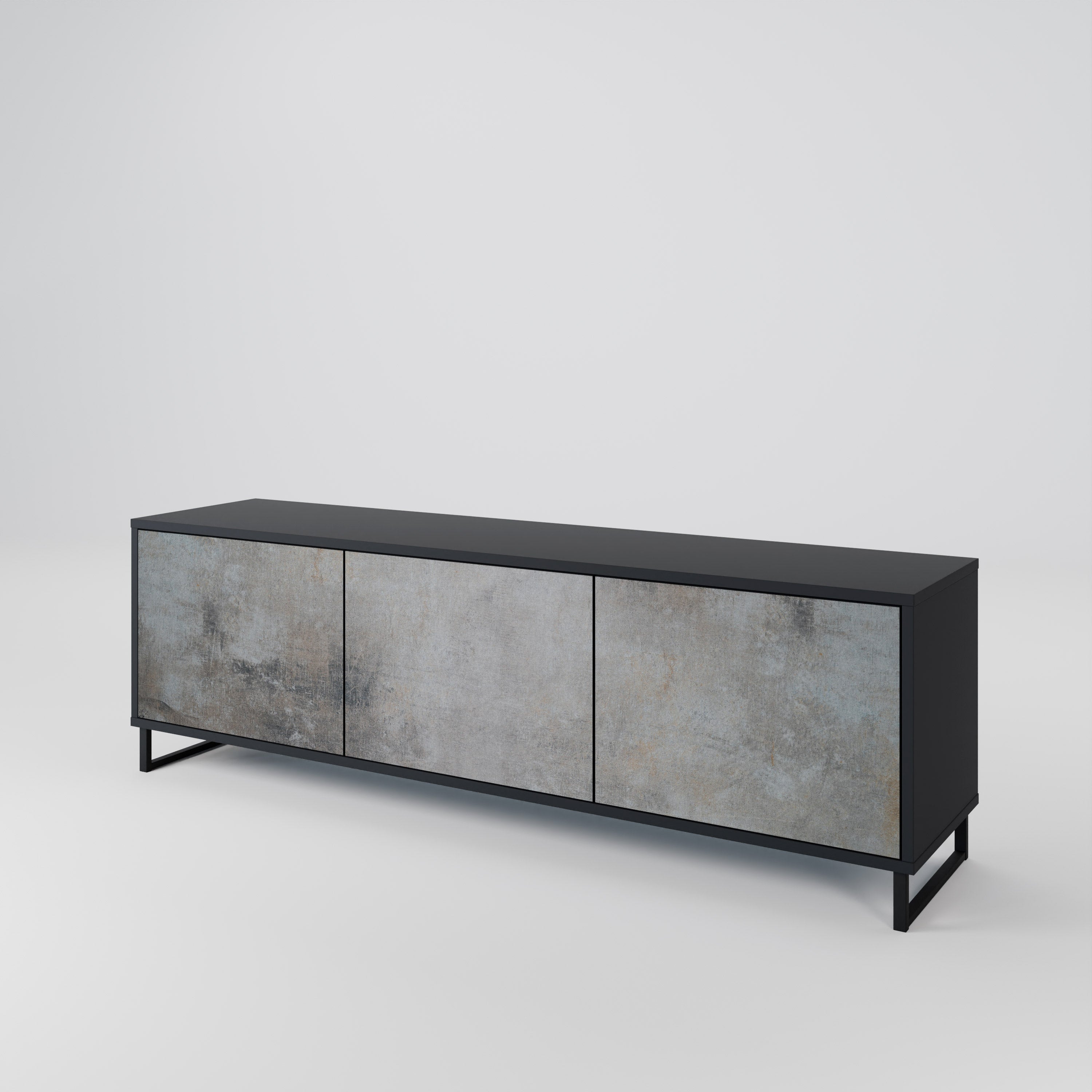 CONCRETE WALL Třídveřový TV stolek