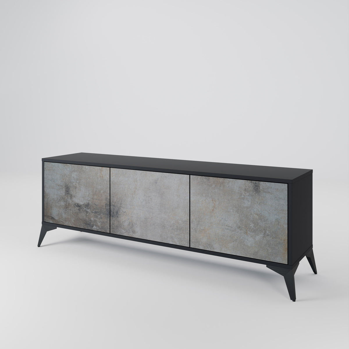 CONCRETE WALL Třídveřový TV stolek