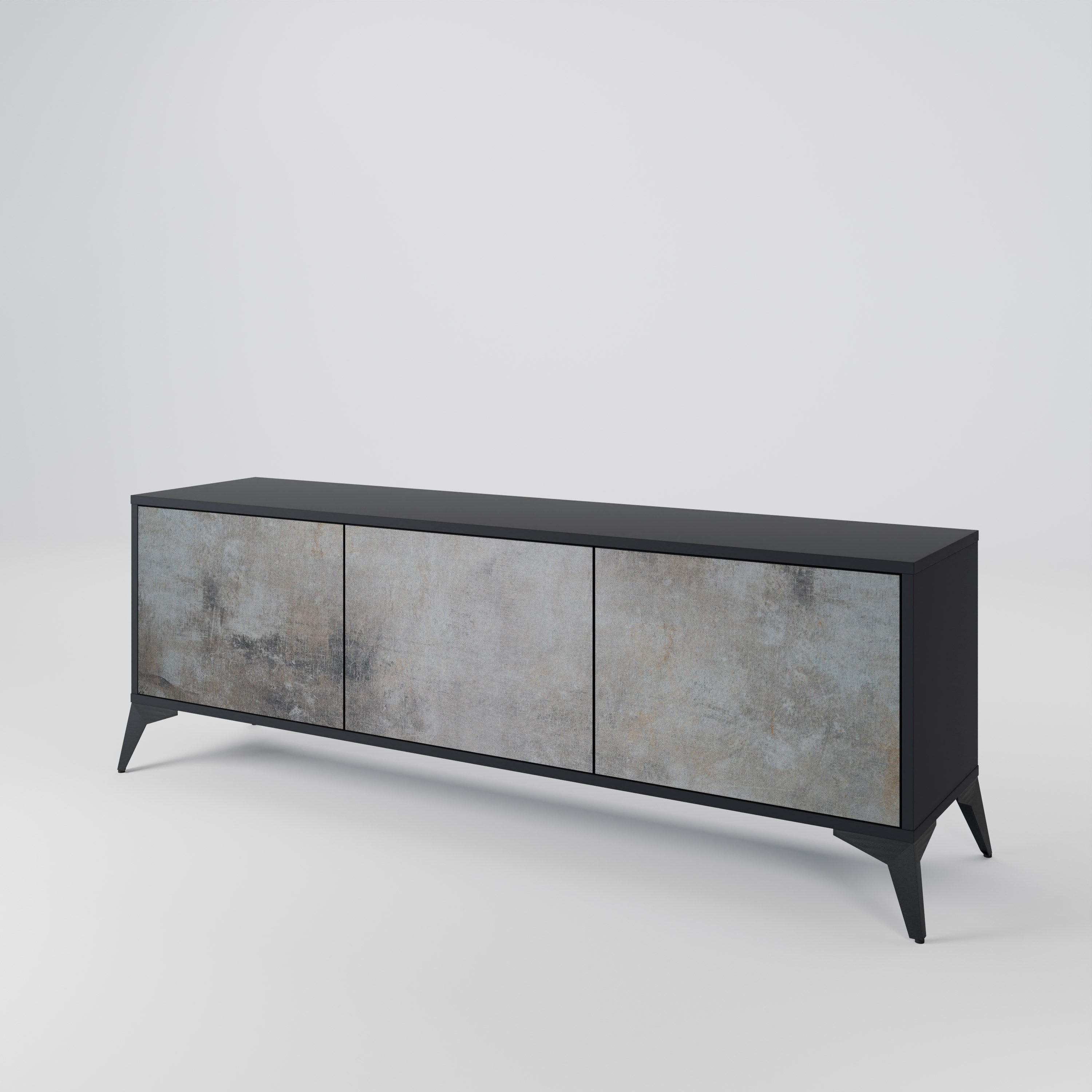 CONCRETE WALL Třídveřový TV stolek