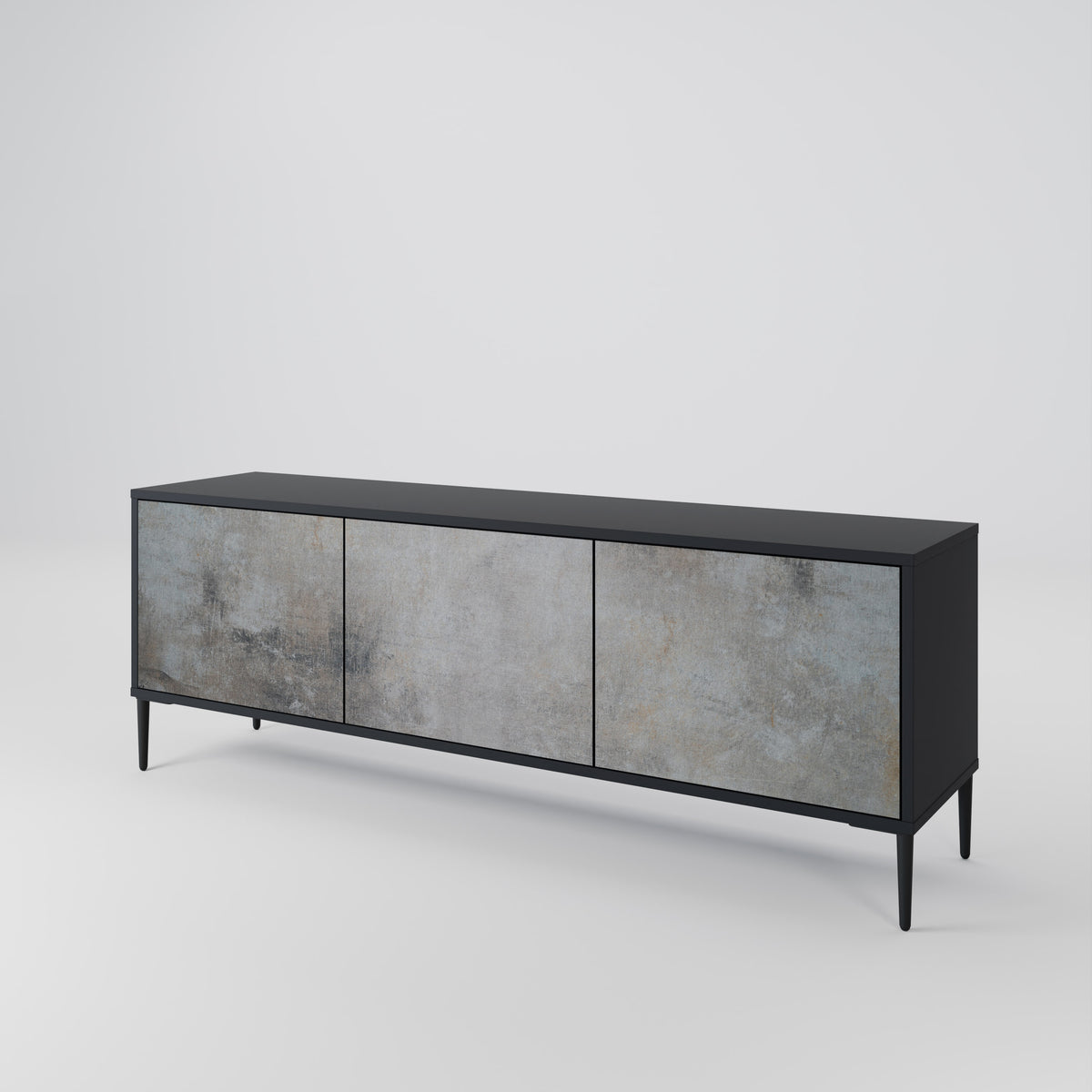 CONCRETE WALL Třídveřový TV stolek