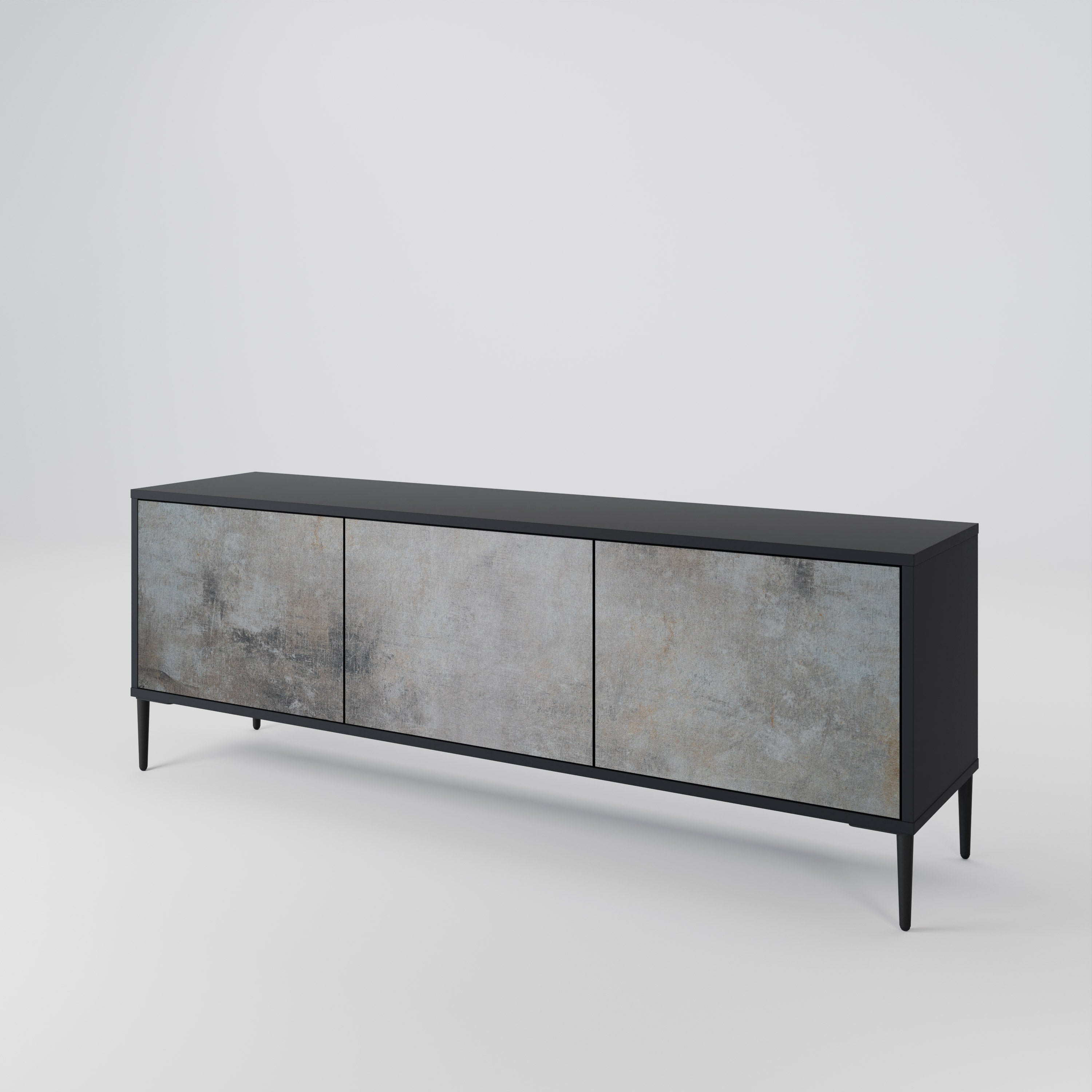 CONCRETE WALL Třídveřový TV stolek