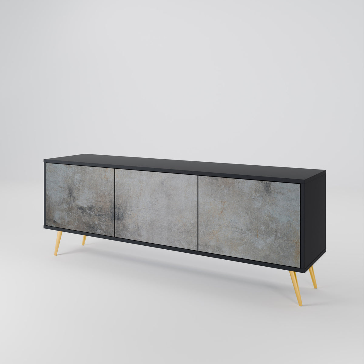 CONCRETE WALL Třídveřový TV stolek
