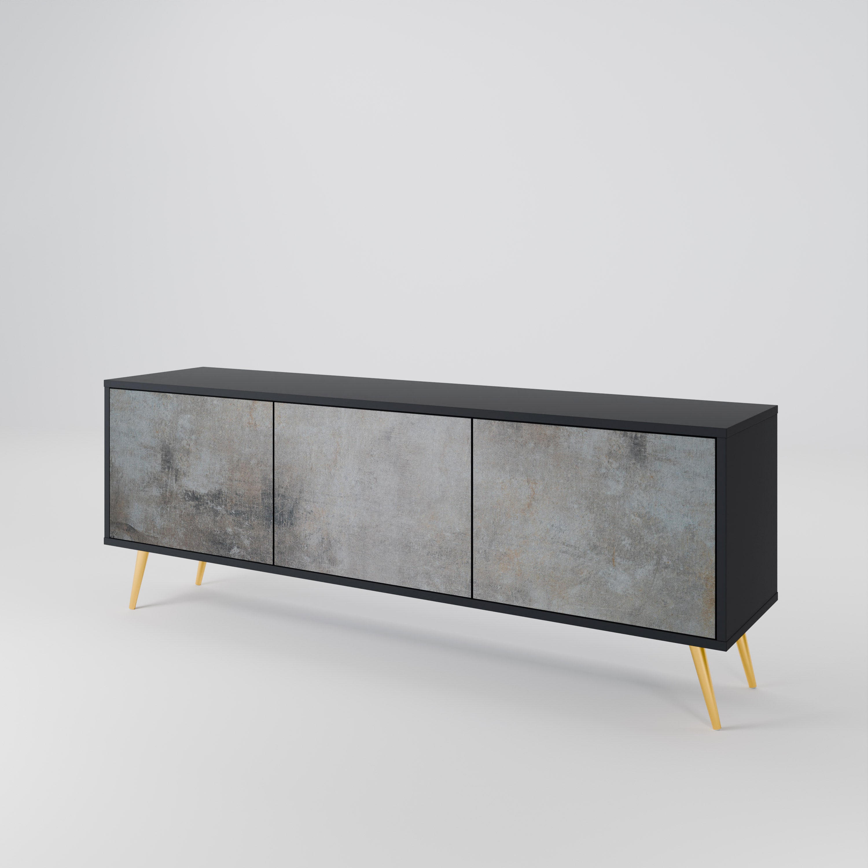 CONCRETE WALL Třídveřový TV stolek
