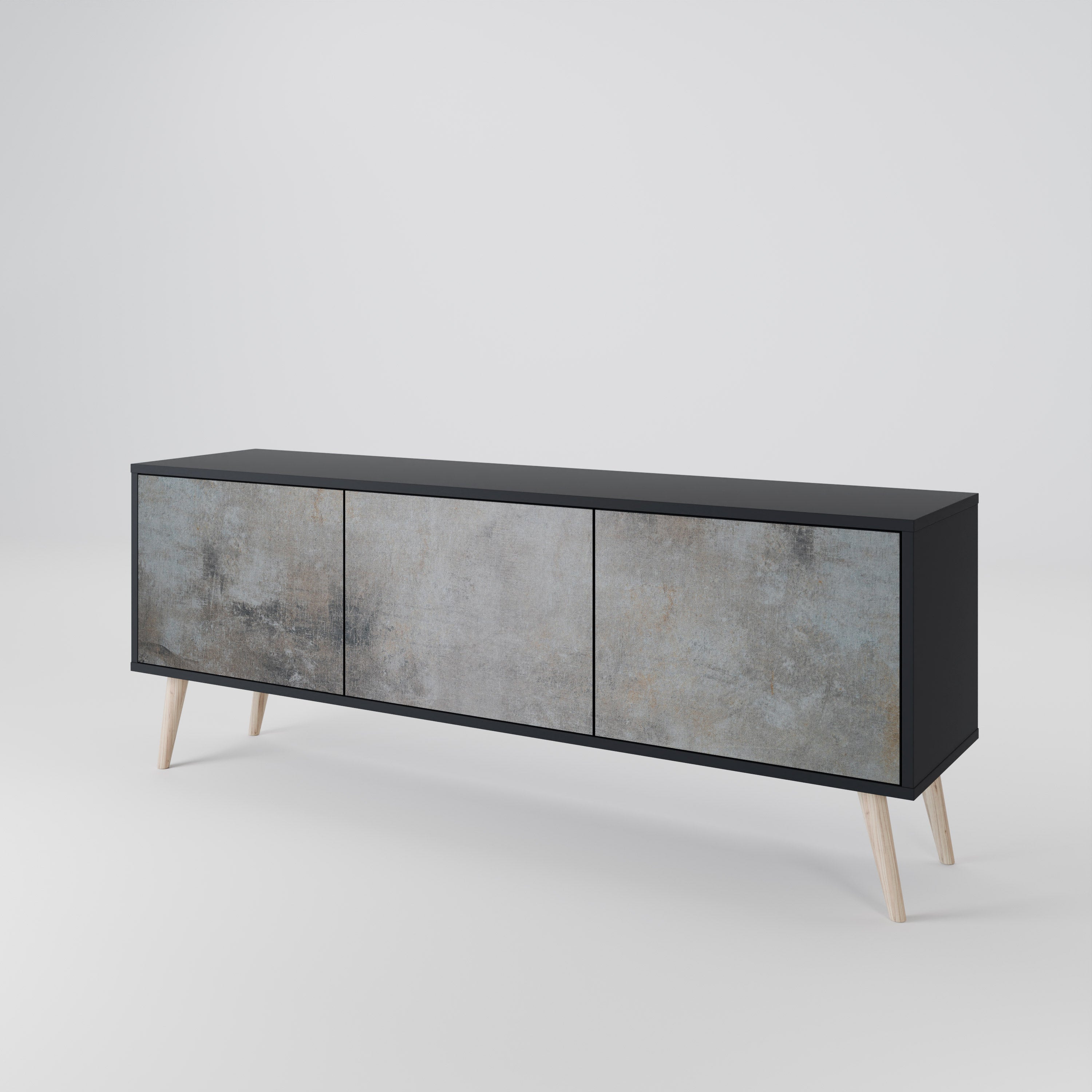 CONCRETE WALL Třídveřový TV stolek