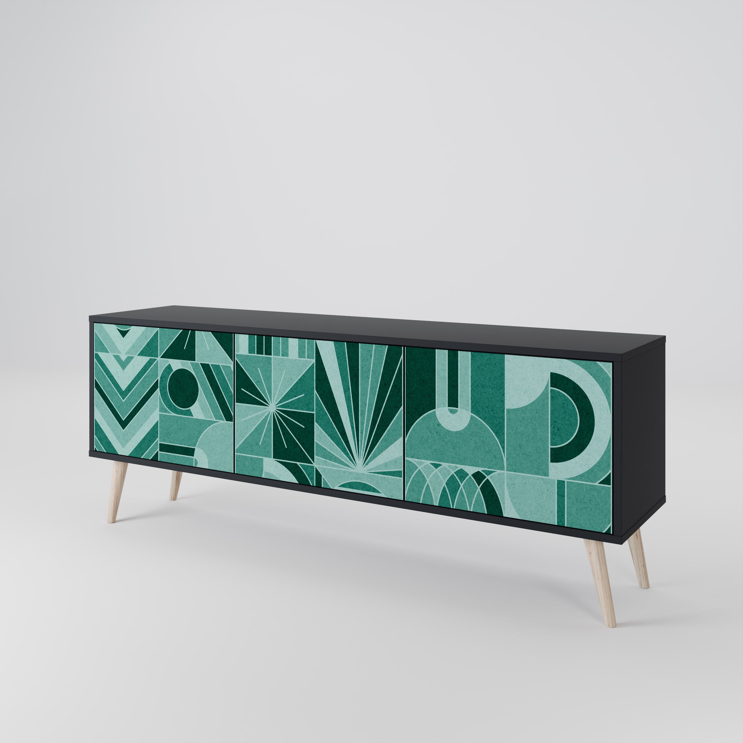 HARMONIC GRID Třídveřový TV stolek