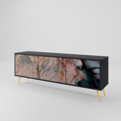 GILDED SWIRLS Třídveřový TV stolek