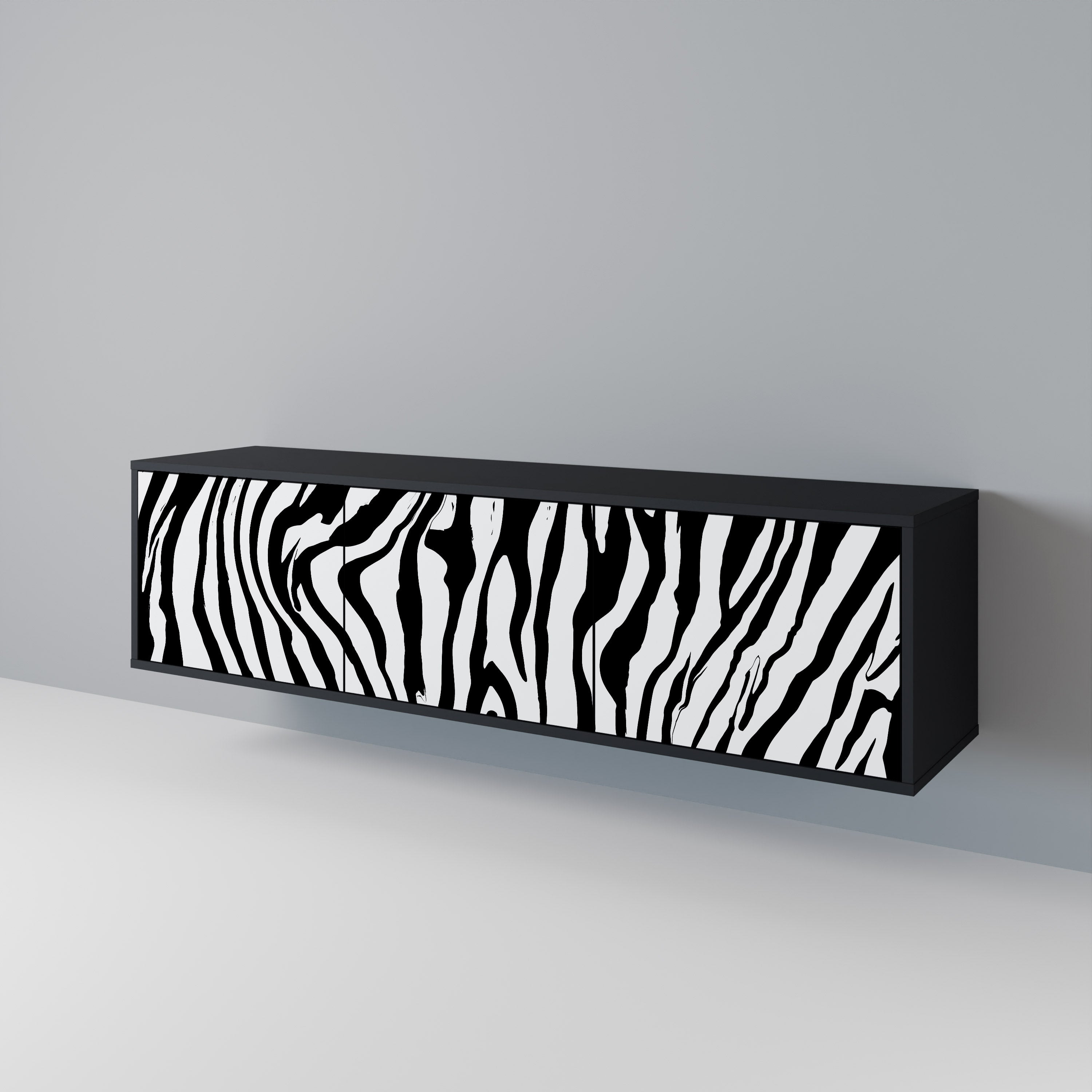 SPLENDID ZEBRA Třídveřový TV stolek