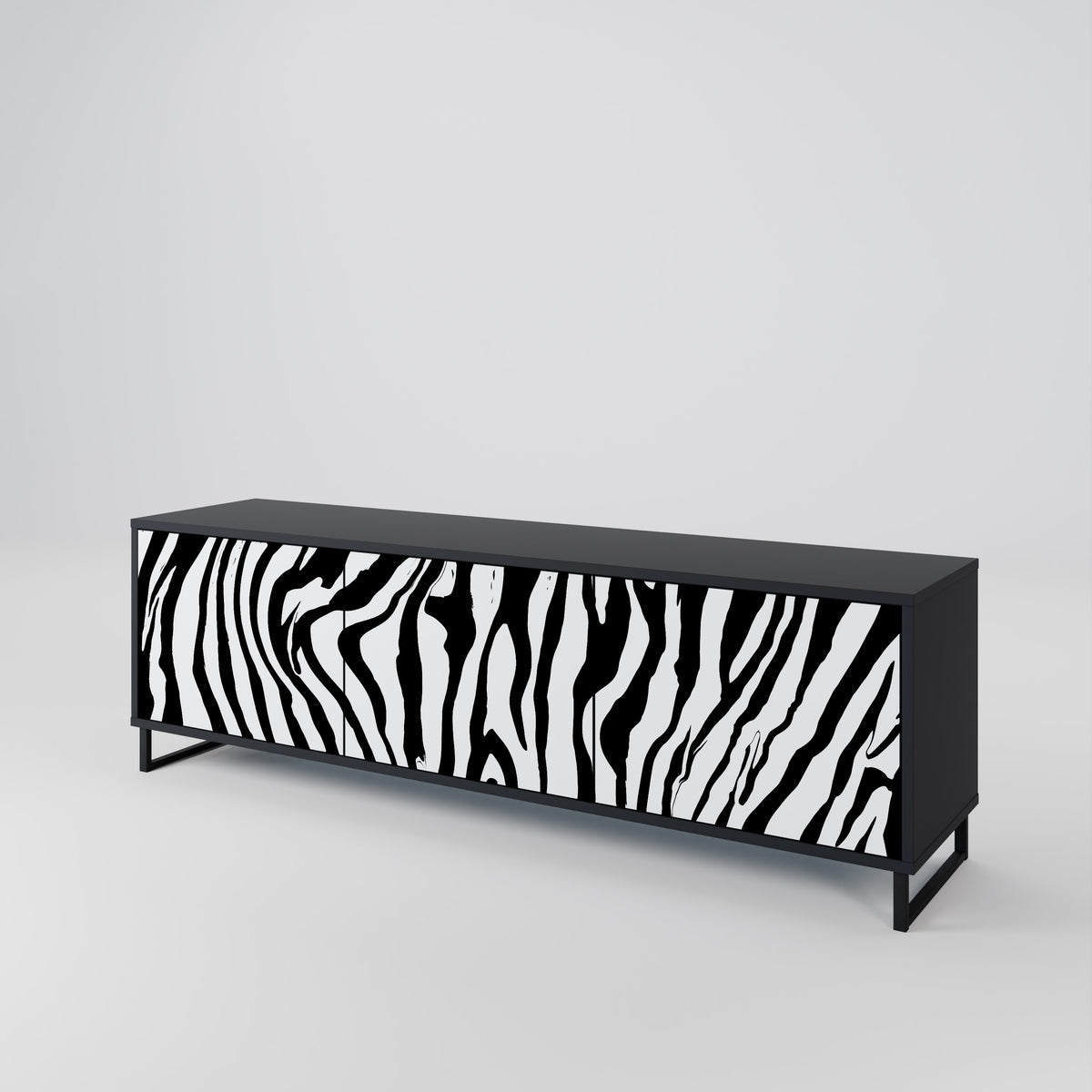 SPLENDID ZEBRA Třídveřový TV stolek