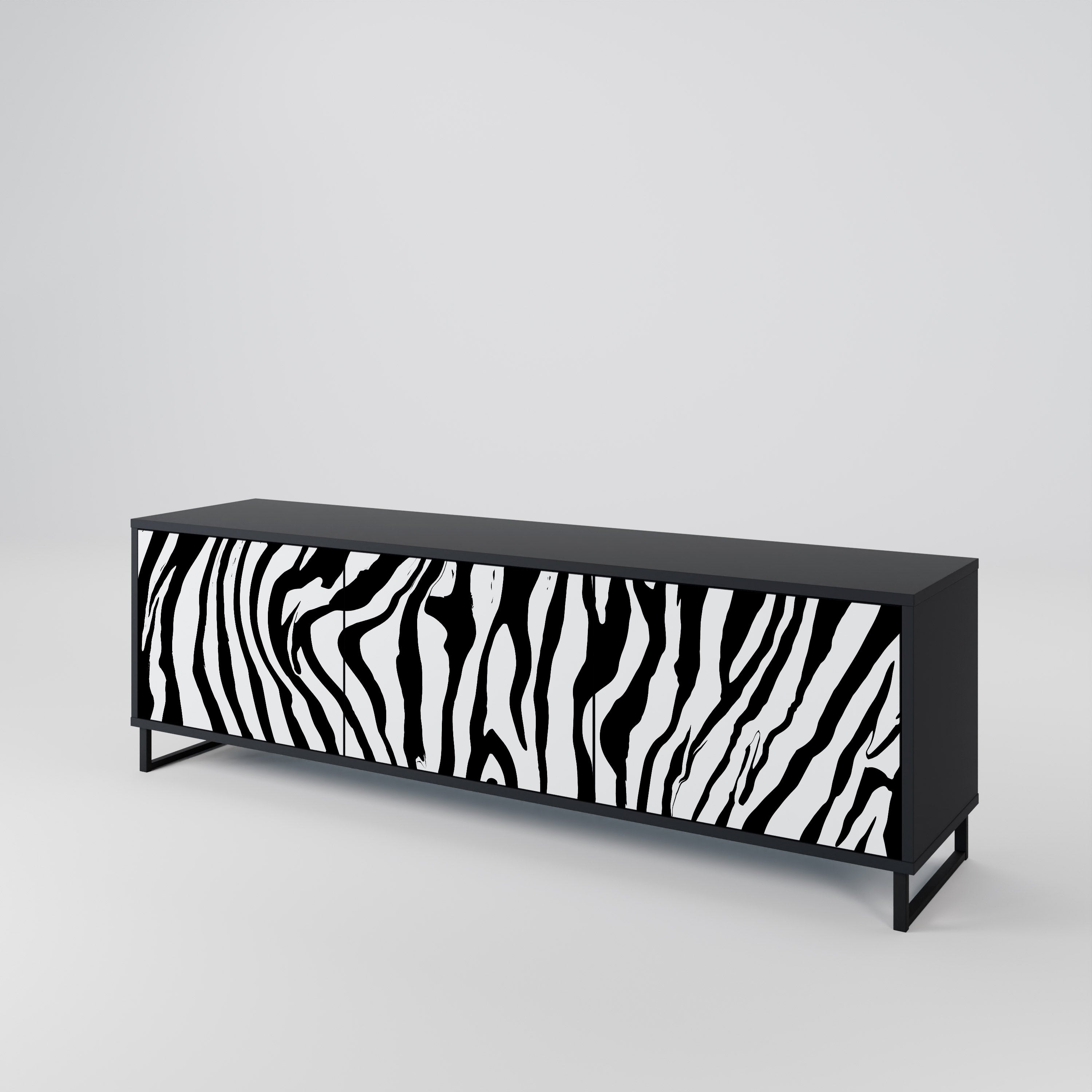 SPLENDID ZEBRA Třídveřový TV stolek