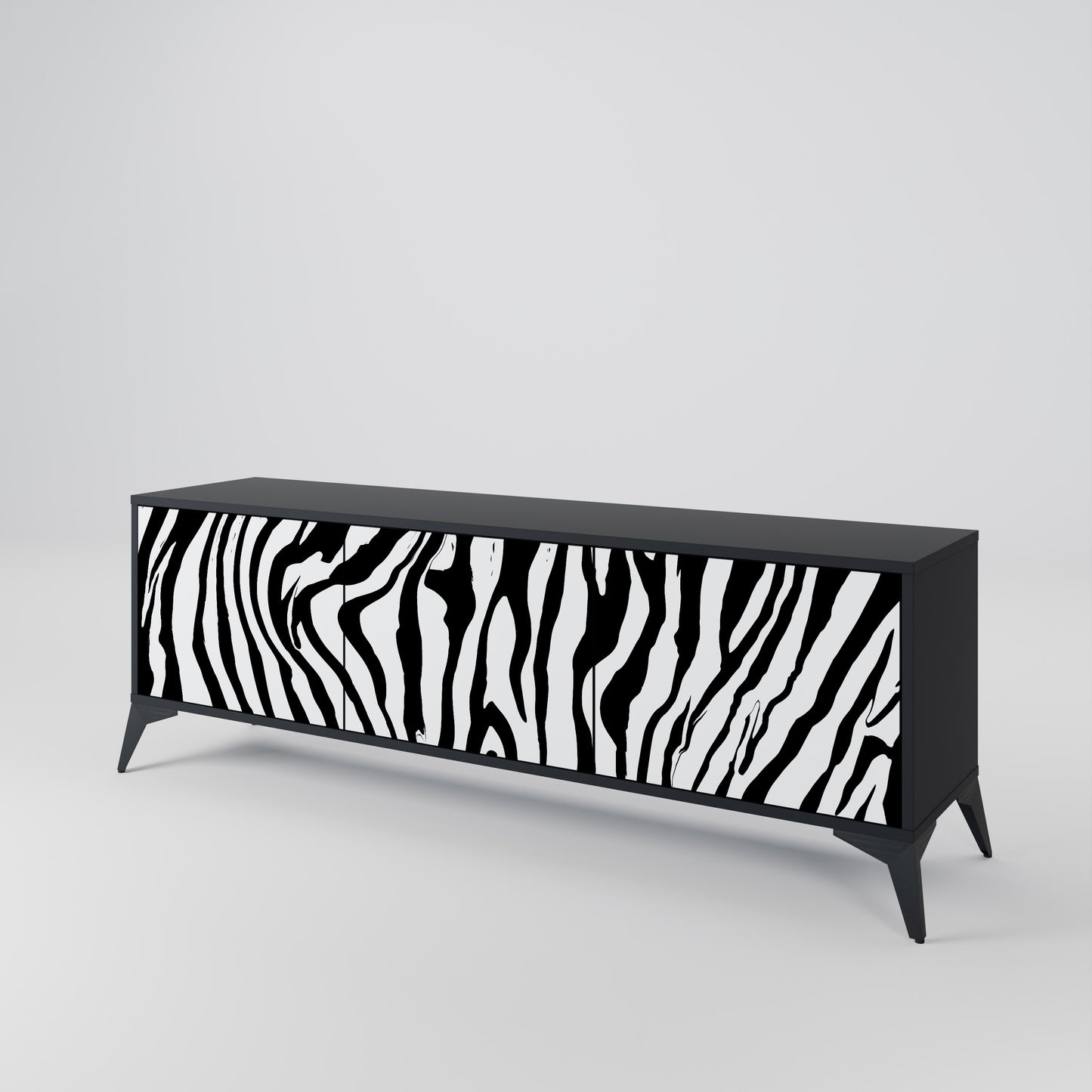 SPLENDID ZEBRA Třídveřový TV stolek