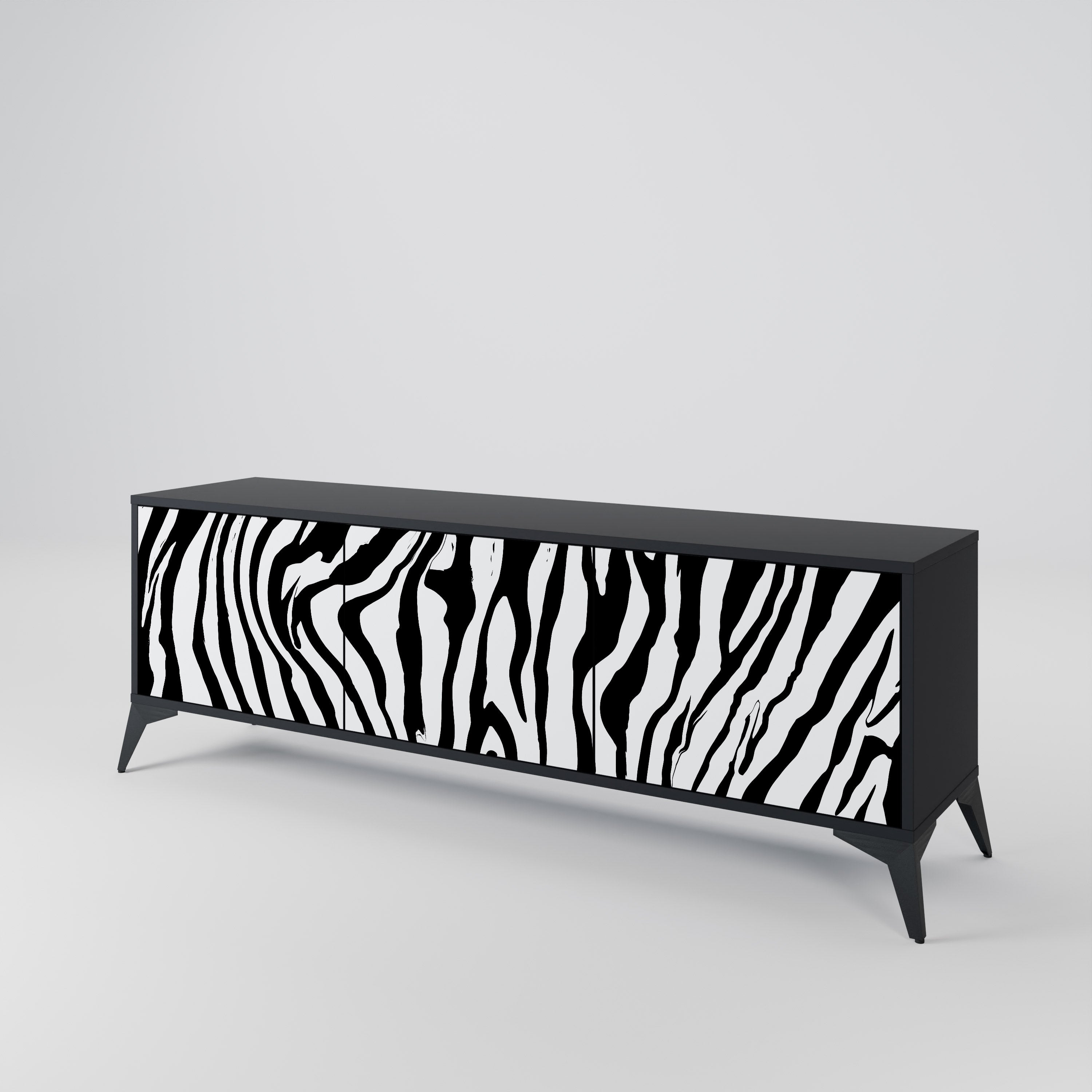 SPLENDID ZEBRA Třídveřový TV stolek