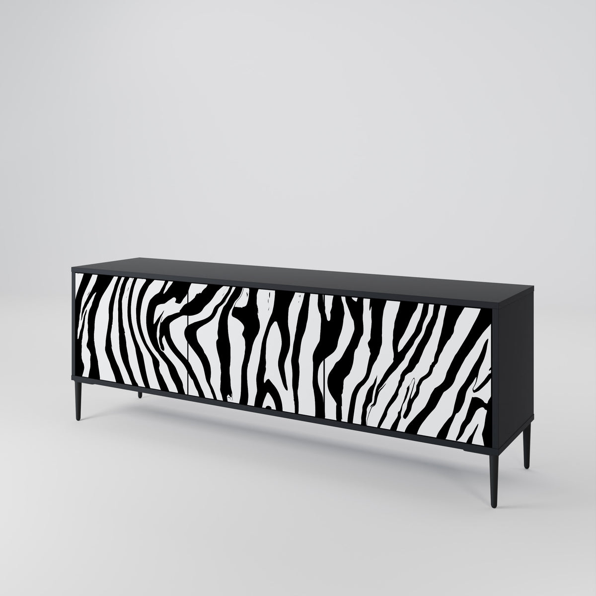 SPLENDID ZEBRA Třídveřový TV stolek