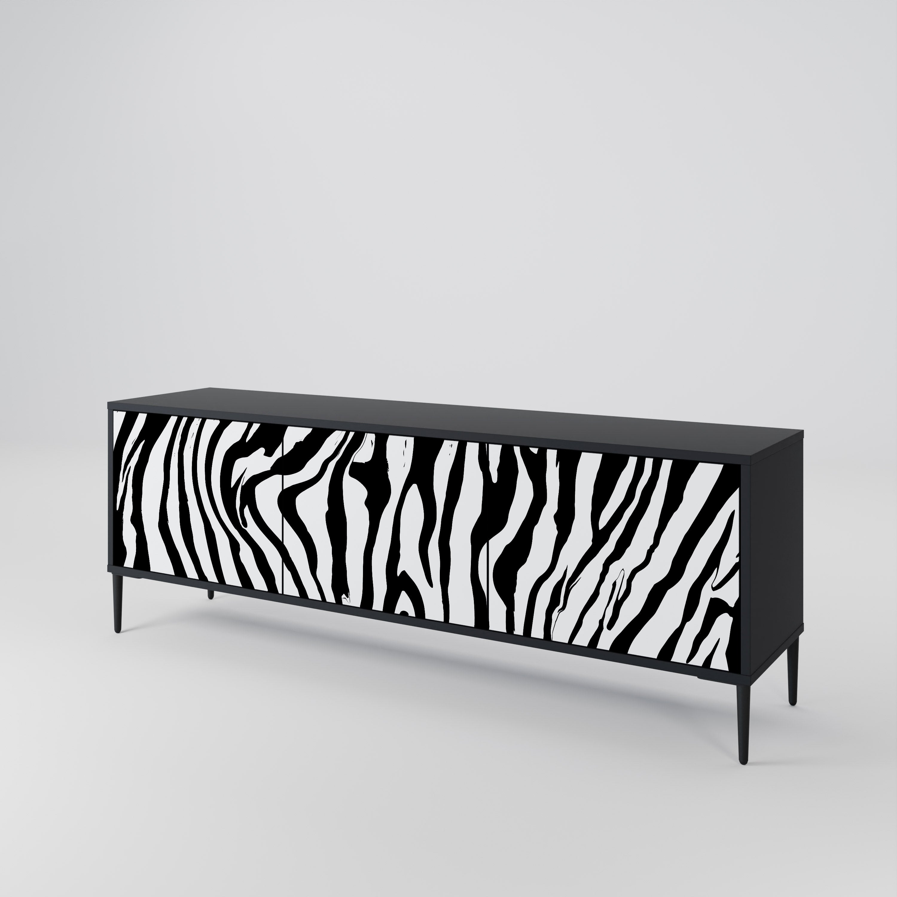 SPLENDID ZEBRA Třídveřový TV stolek