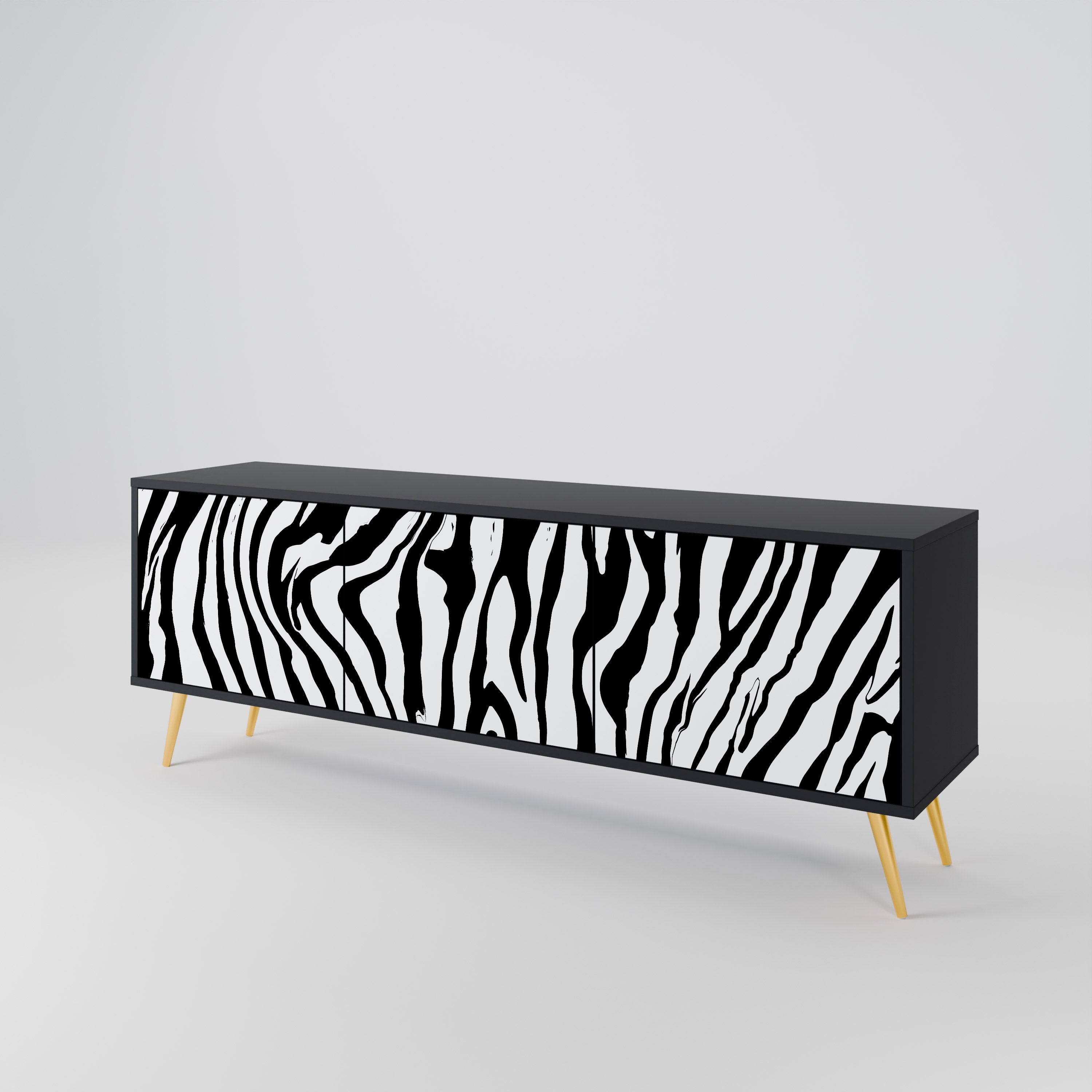 SPLENDID ZEBRA Třídveřový TV stolek