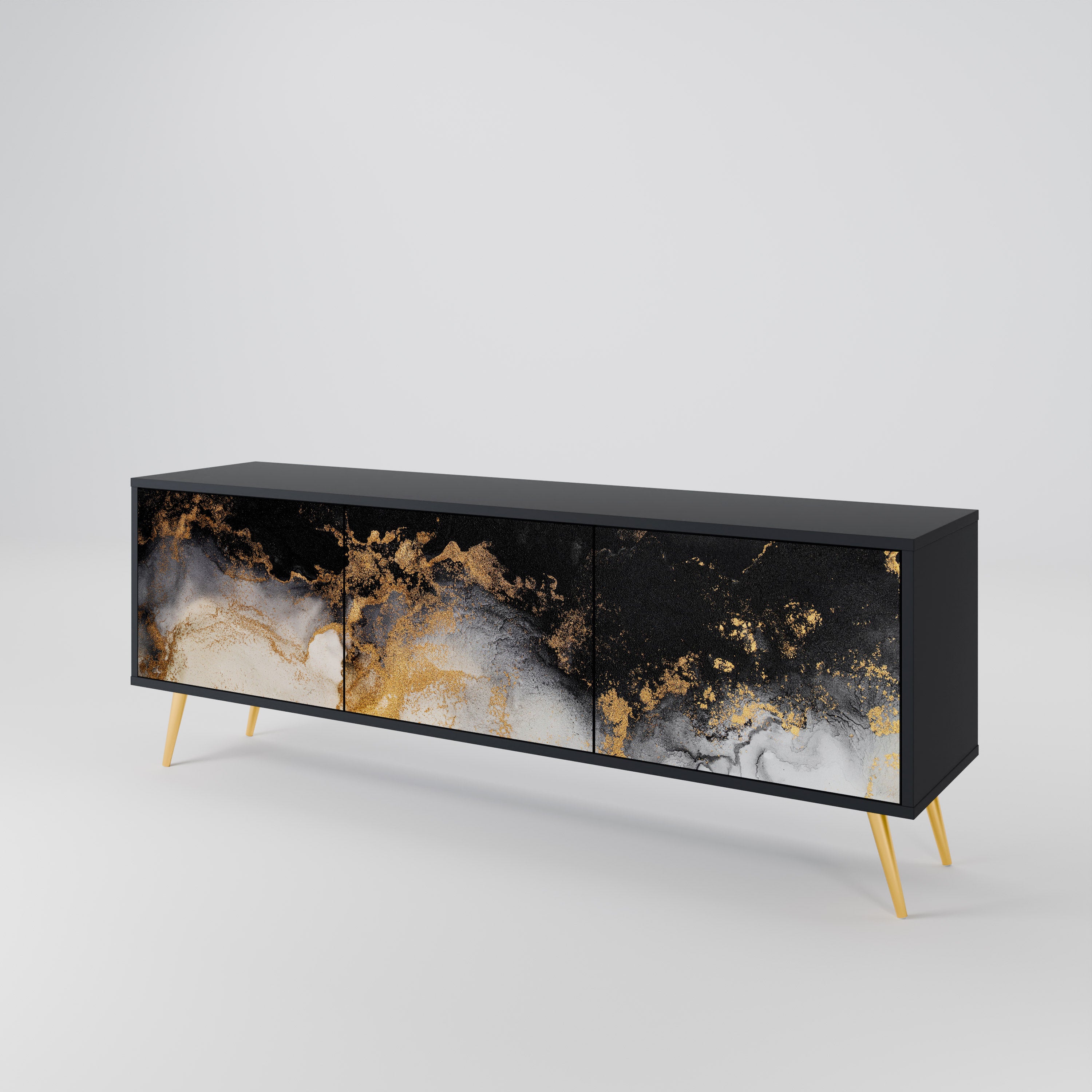 MARBLE OF TOMMORROW Třídveřový TV stolek
