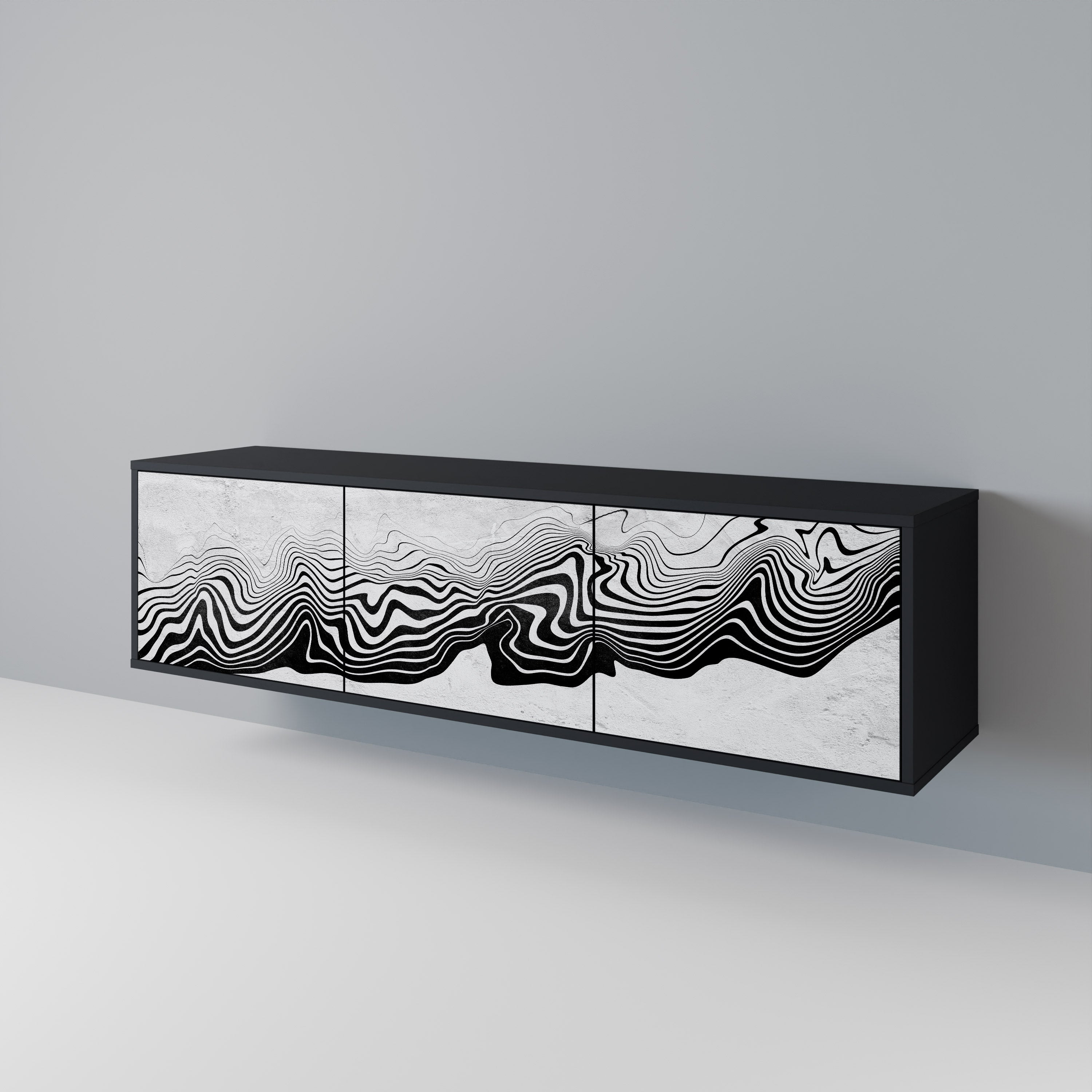 MONOCHROME MIRAGE Třídveřový TV stolek