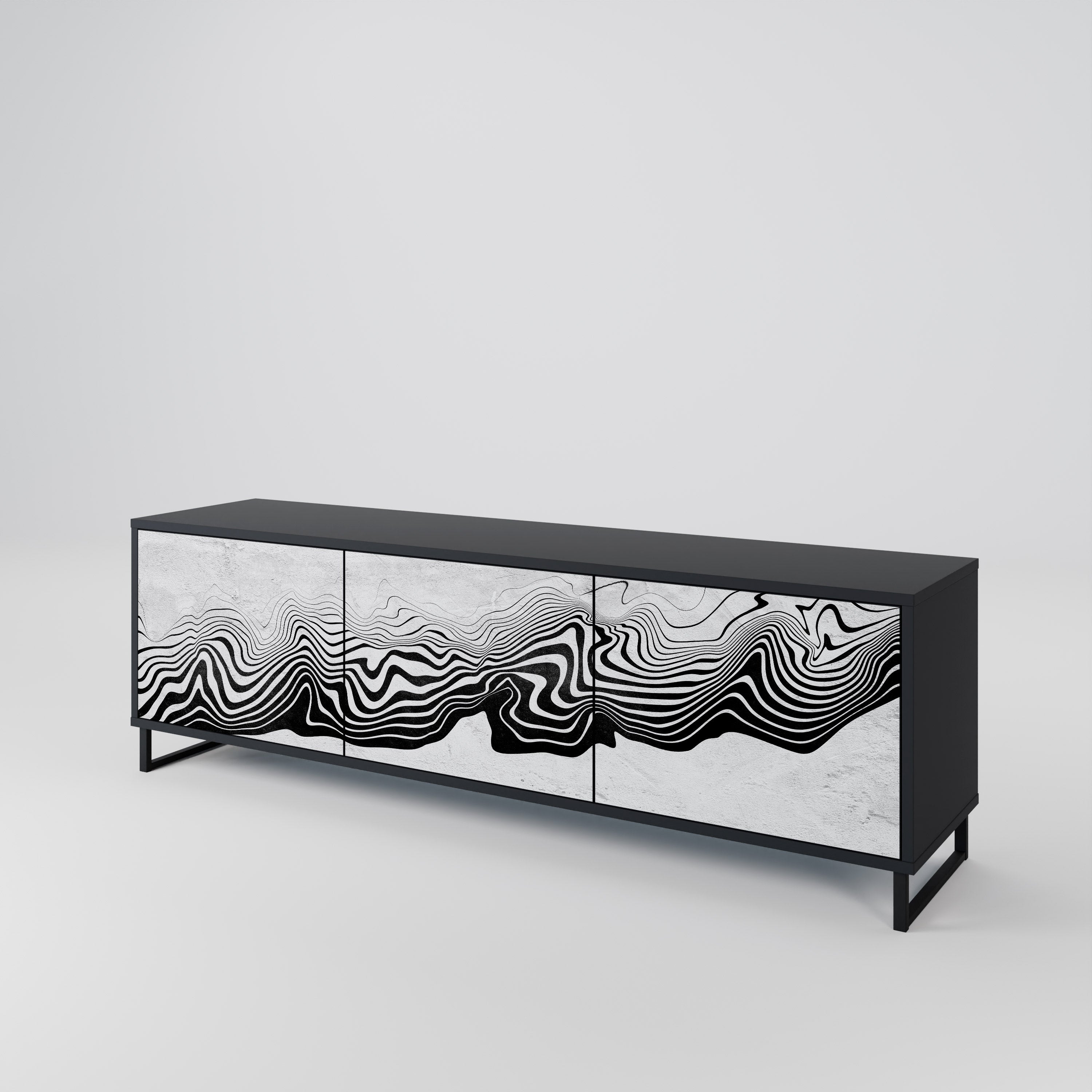 MONOCHROME MIRAGE Třídveřový TV stolek