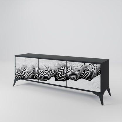 MONOCHROME MIRAGE Třídveřový TV stolek