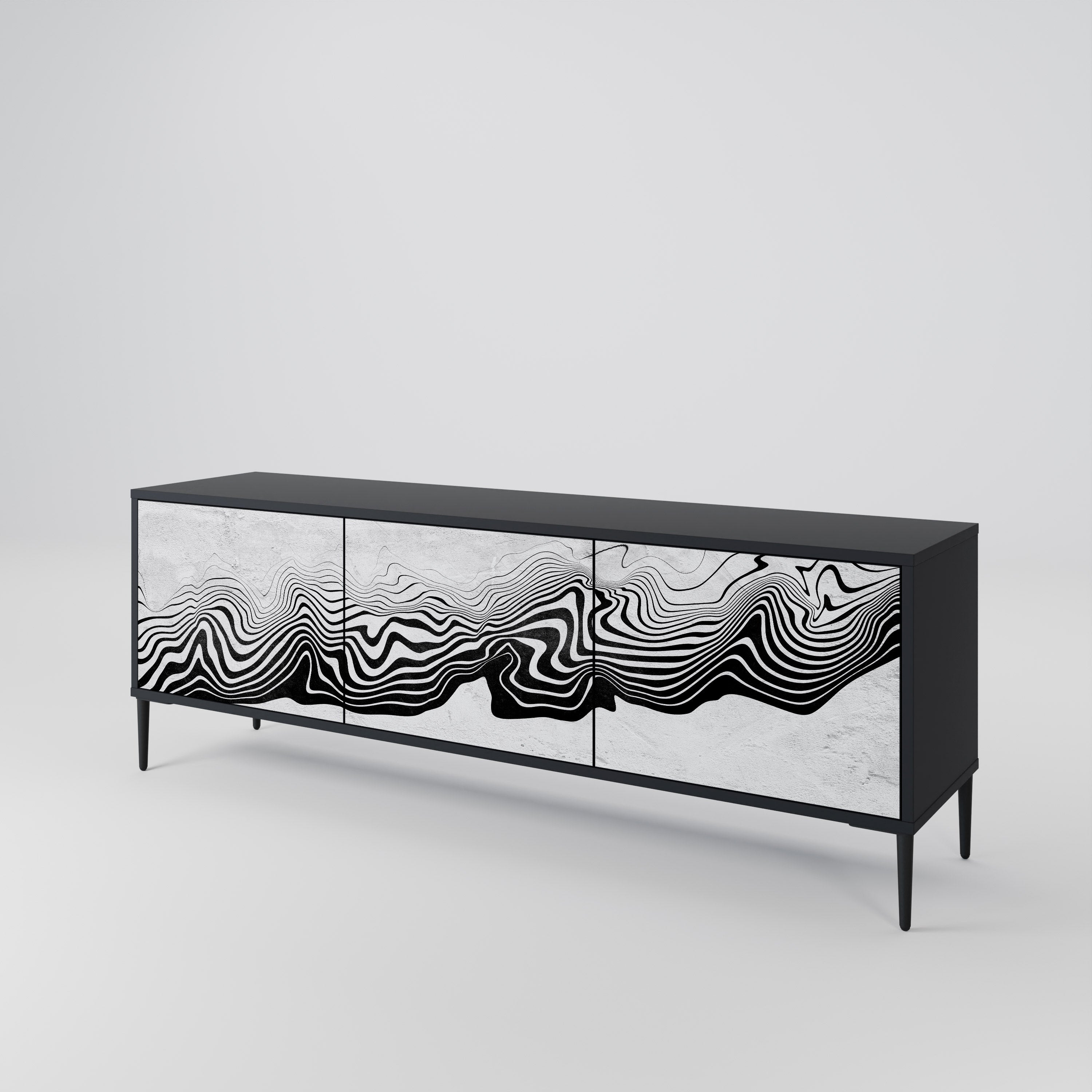 MONOCHROME MIRAGE Třídveřový TV stolek