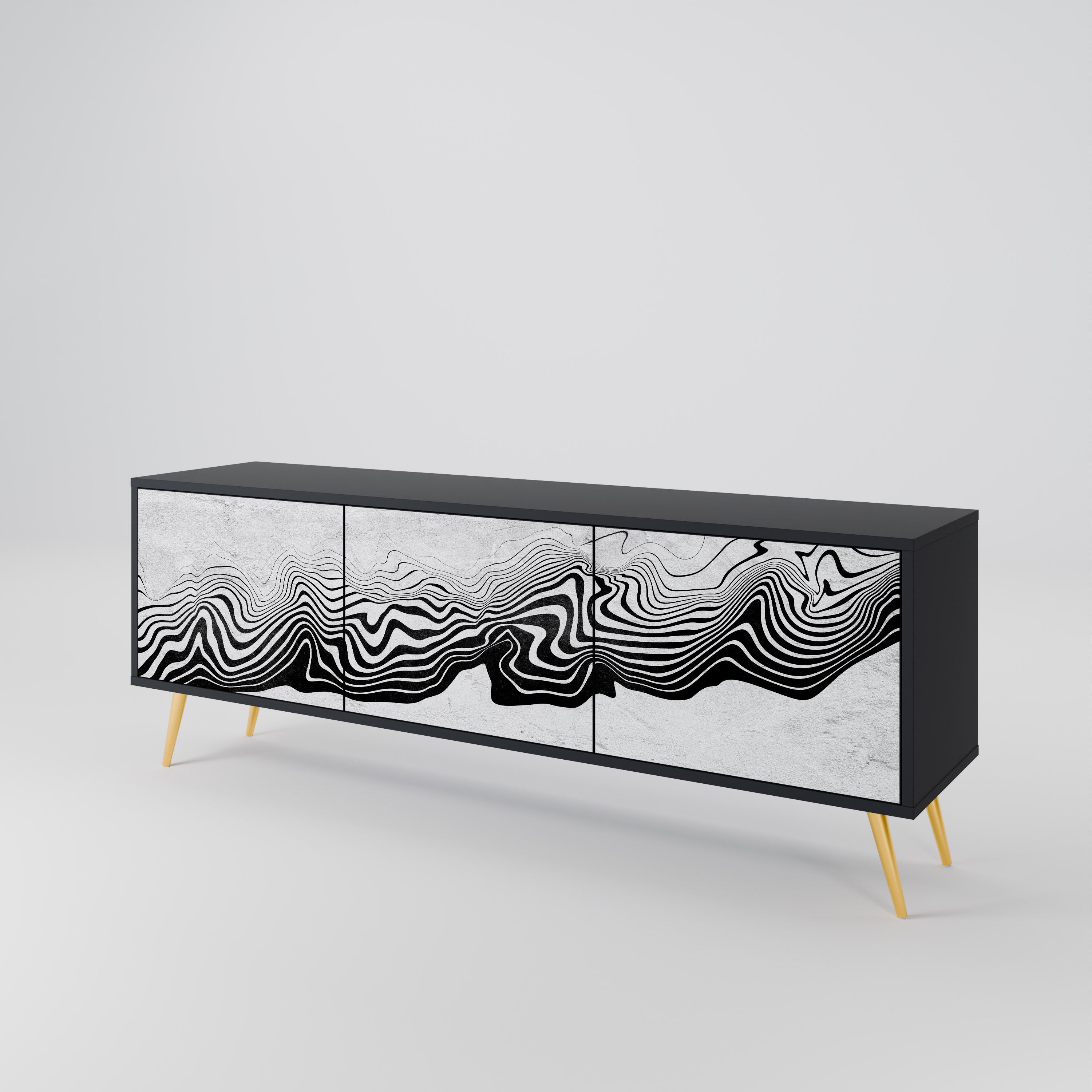 MONOCHROME MIRAGE Třídveřový TV stolek