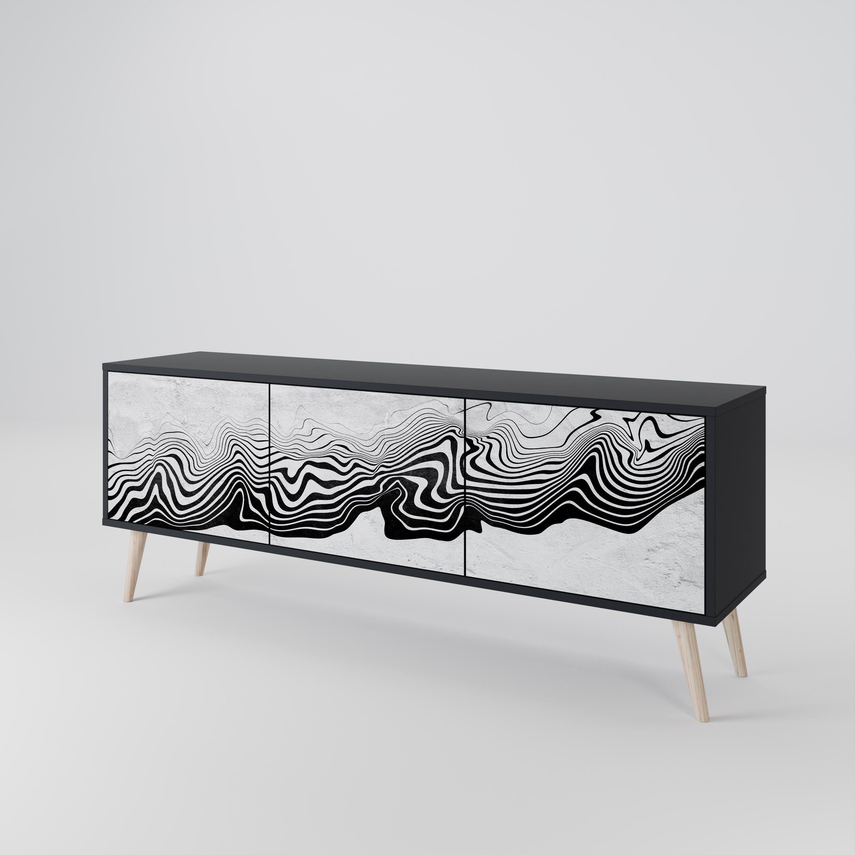MONOCHROME MIRAGE Třídveřový TV stolek