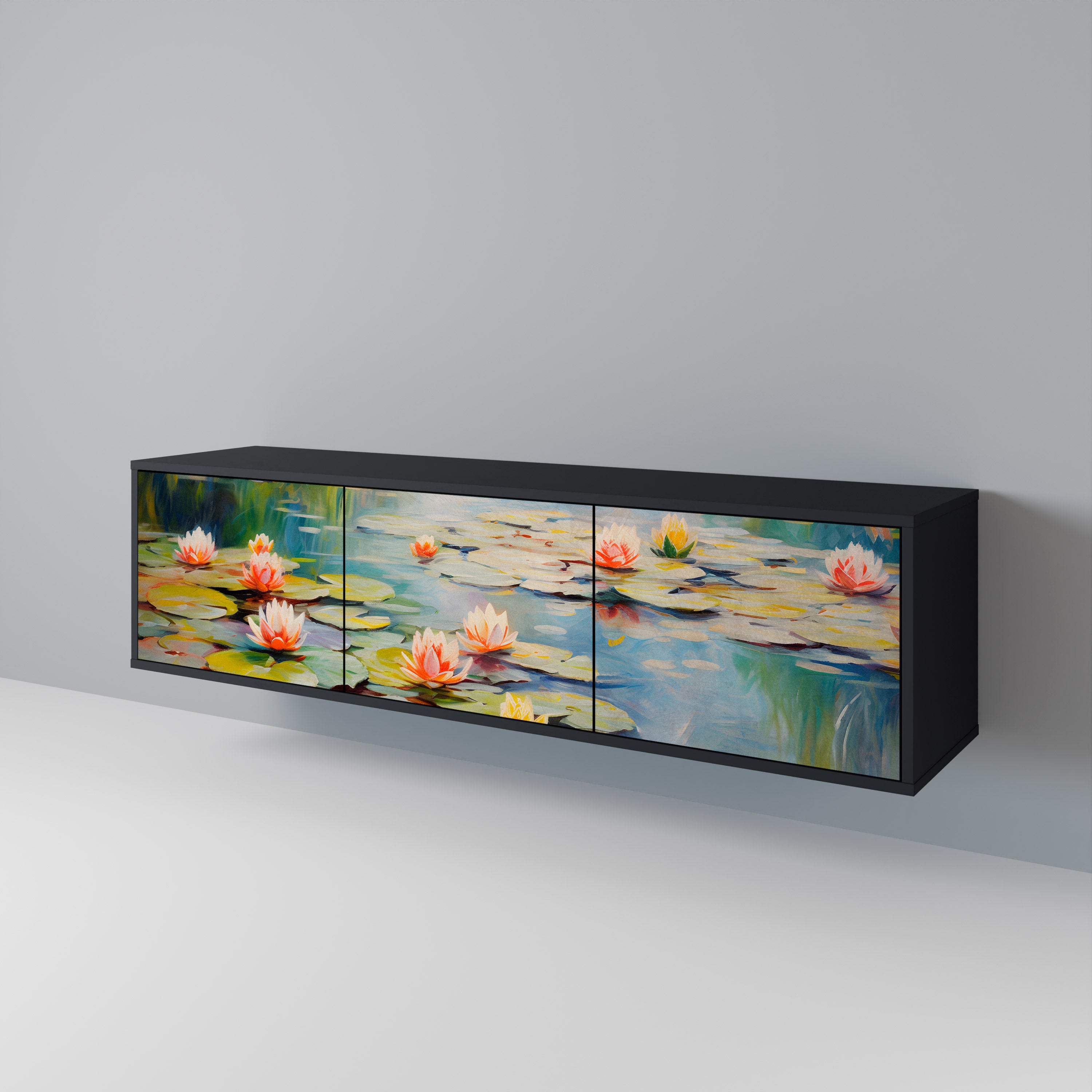 BLOOMING WATERS Třídveřový TV stolek