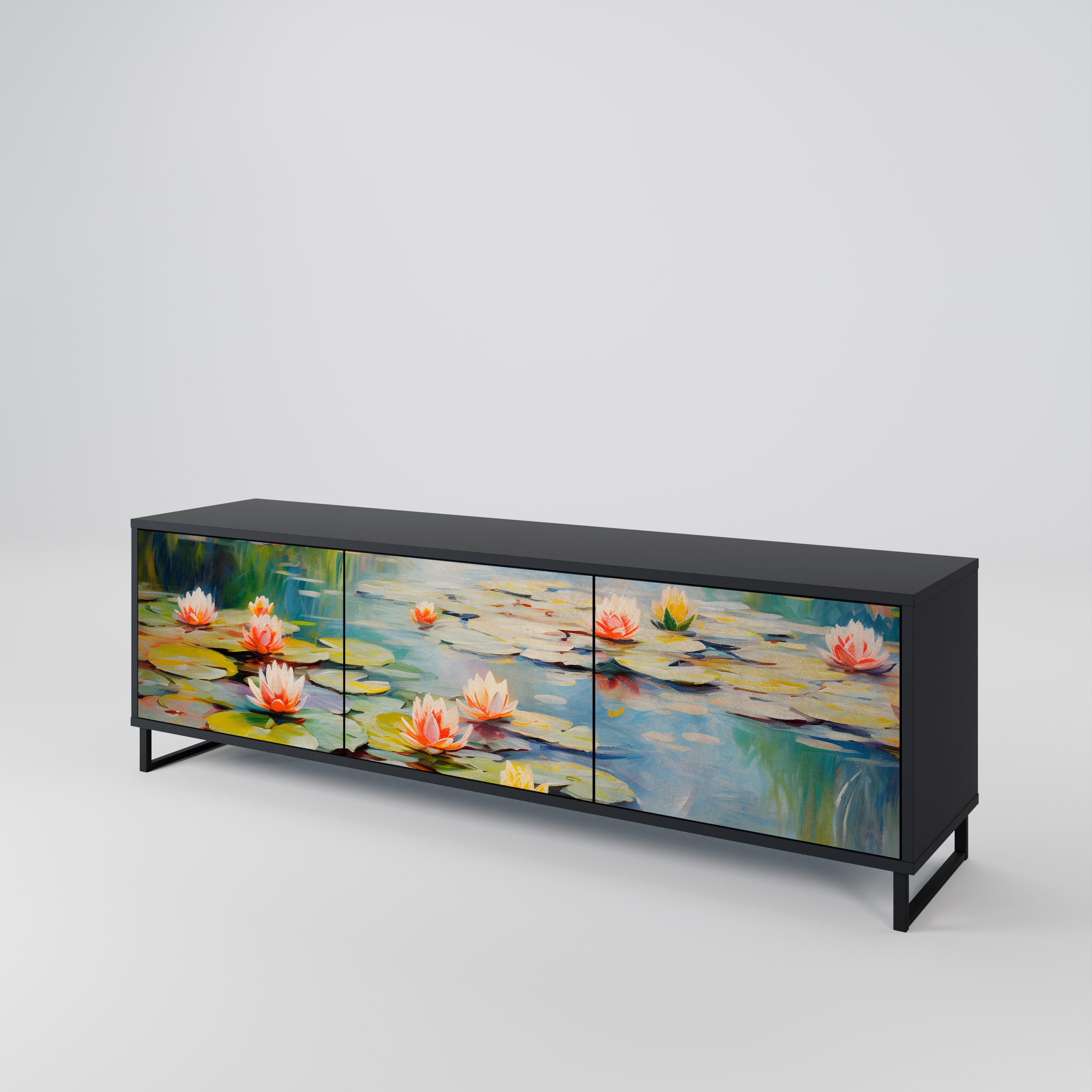 BLOOMING WATERS Třídveřový TV stolek