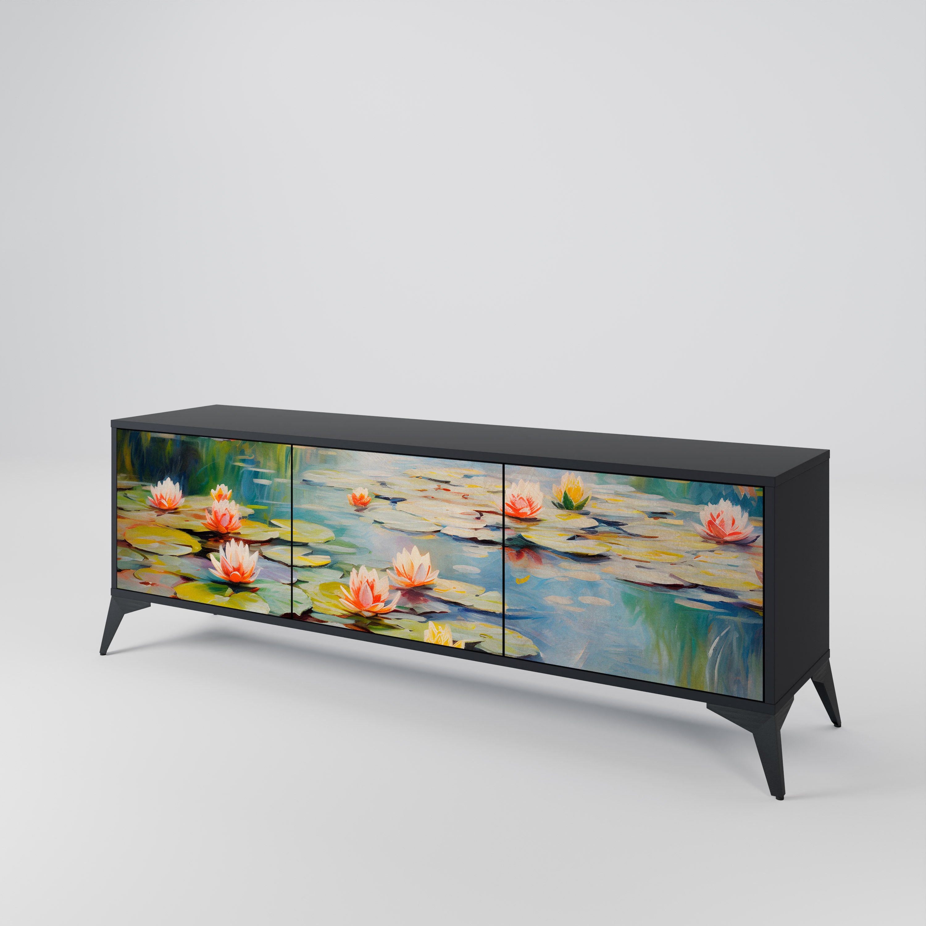 BLOOMING WATERS Třídveřový TV stolek