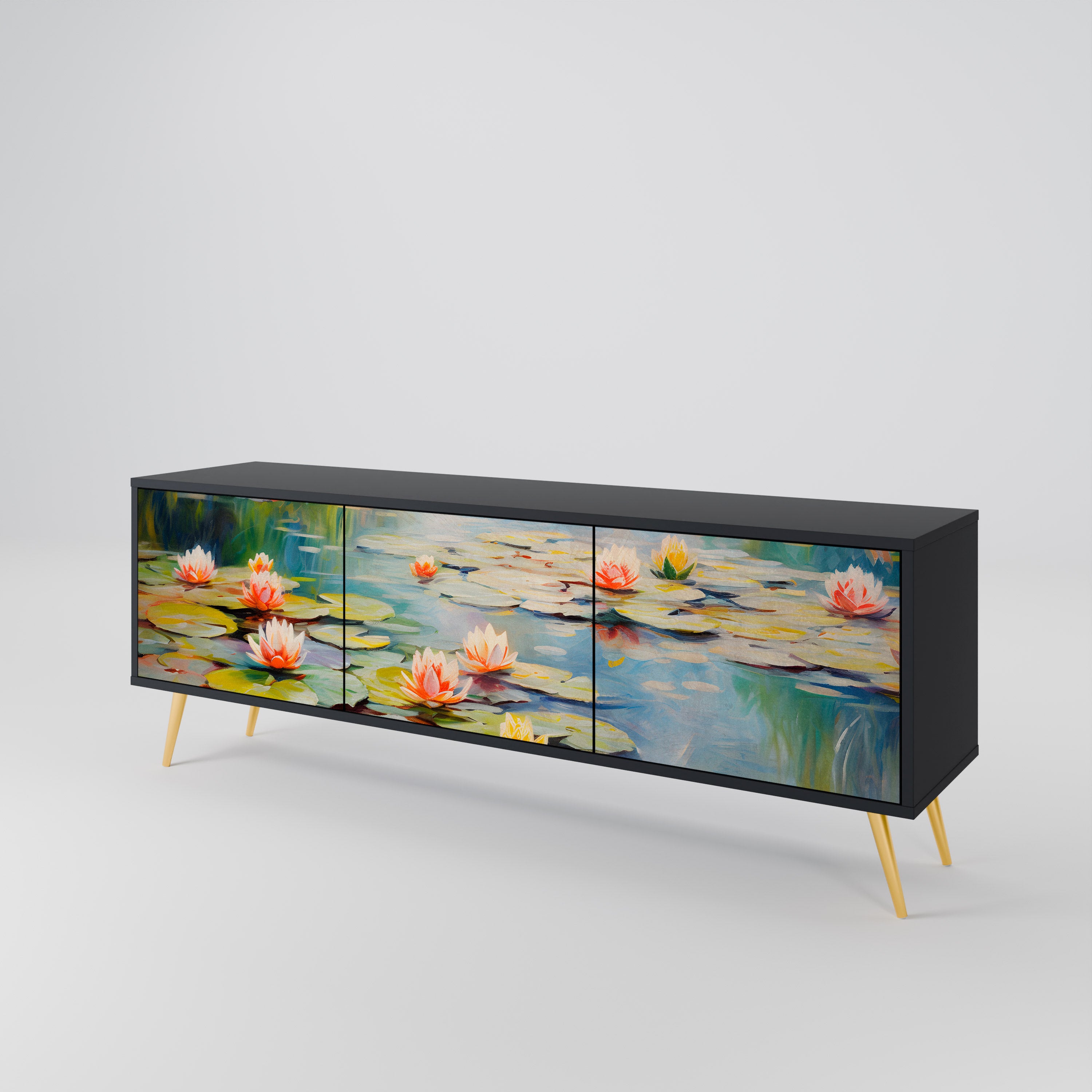 BLOOMING WATERS Třídveřový TV stolek
