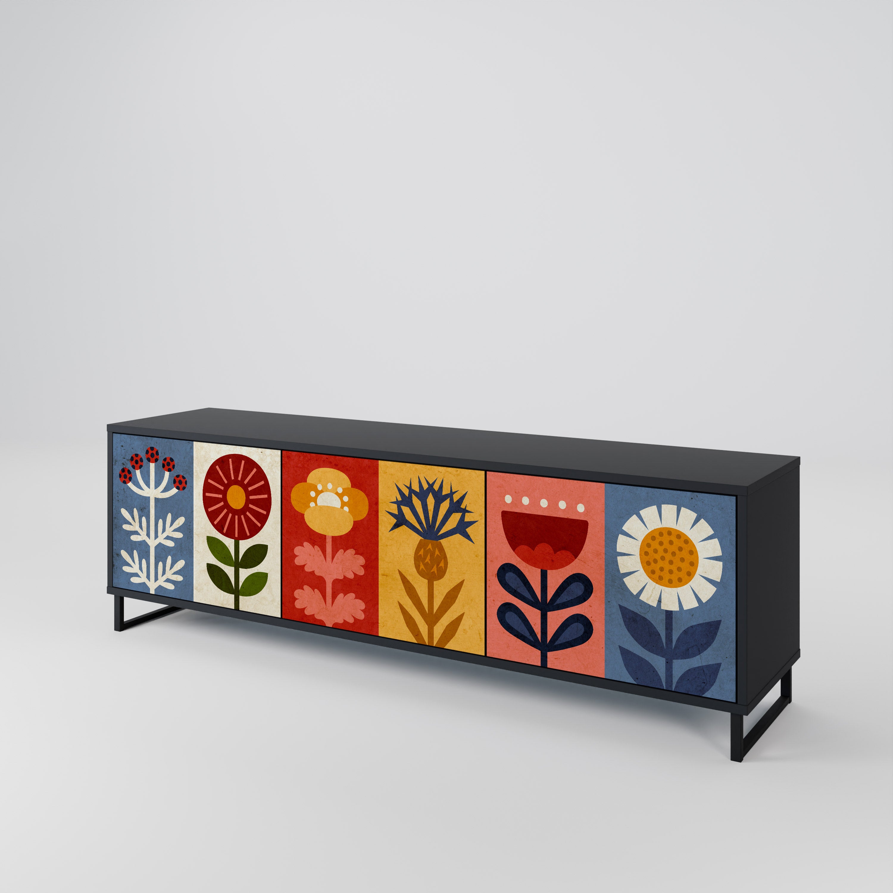 SCANDIC FLOWERET 3-Door TV Cabinet