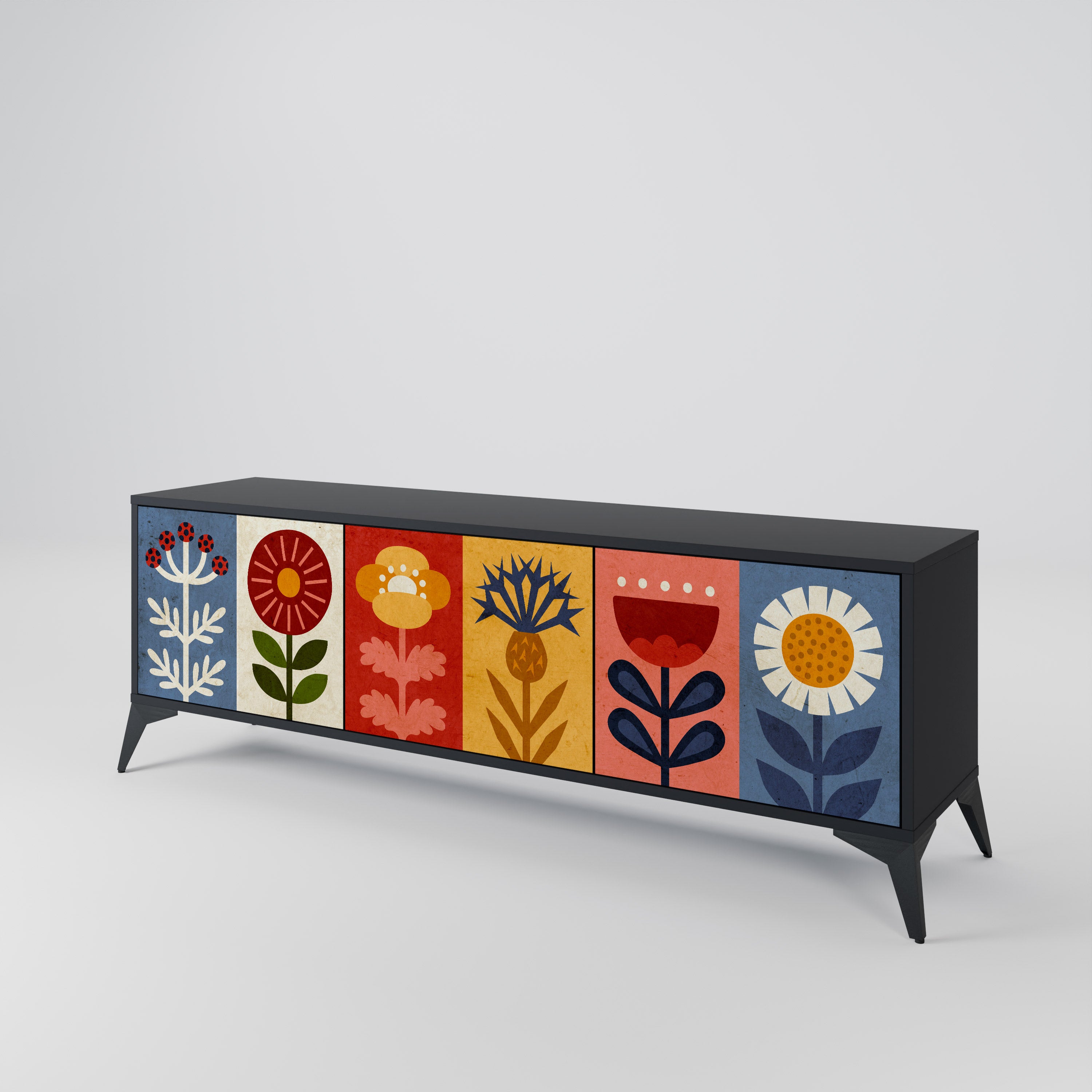 SCANDIC FLOWERET 3-Door TV Cabinet