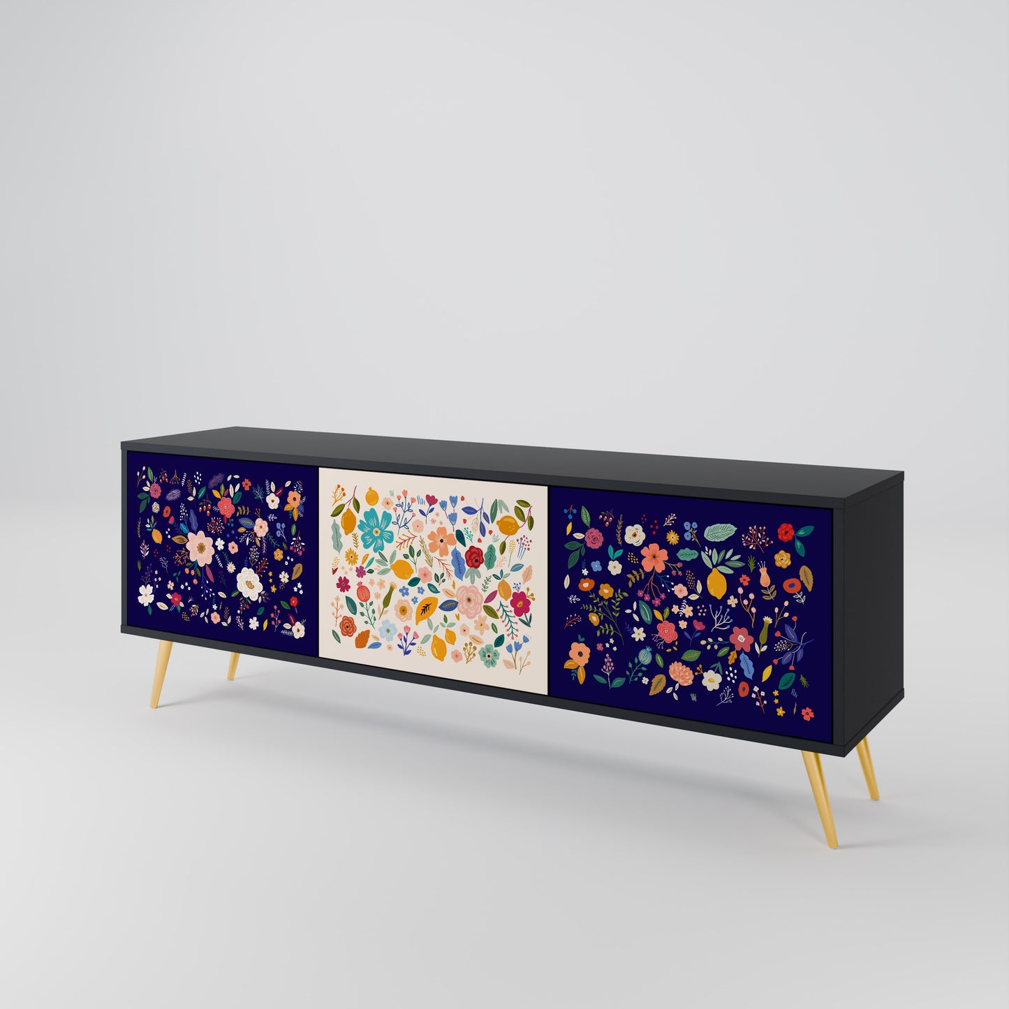 FLORAL COMBINATION Třídveřový TV stolek