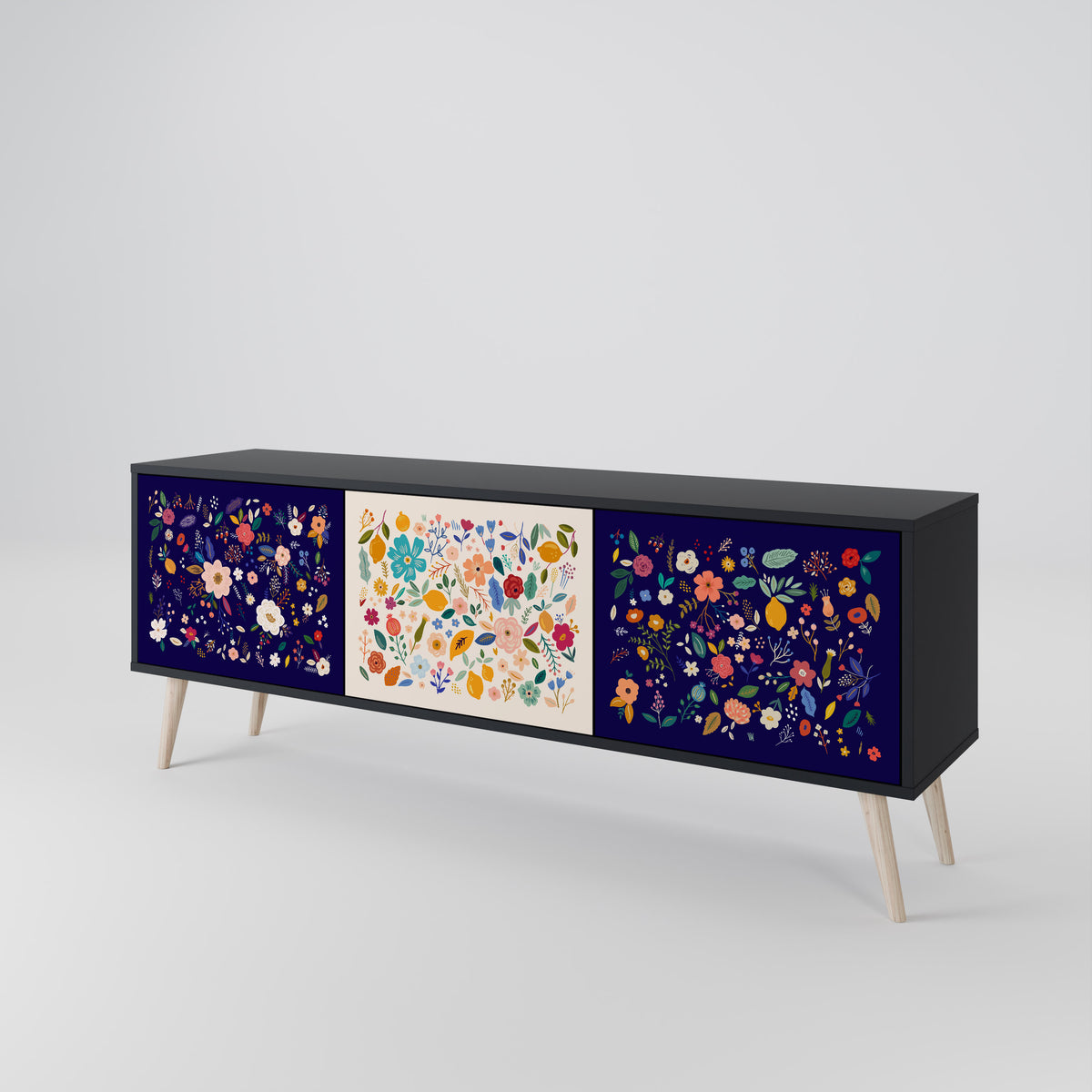 FLORAL COMBINATION Třídveřový TV stolek