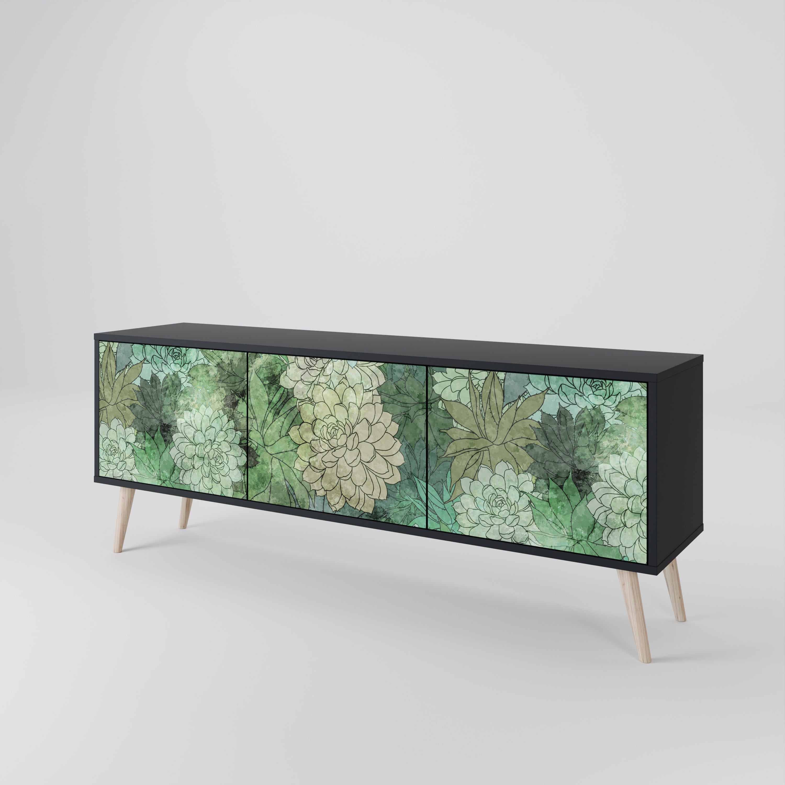SUCCULENT CLUSTER 3-Door TV Cabinet