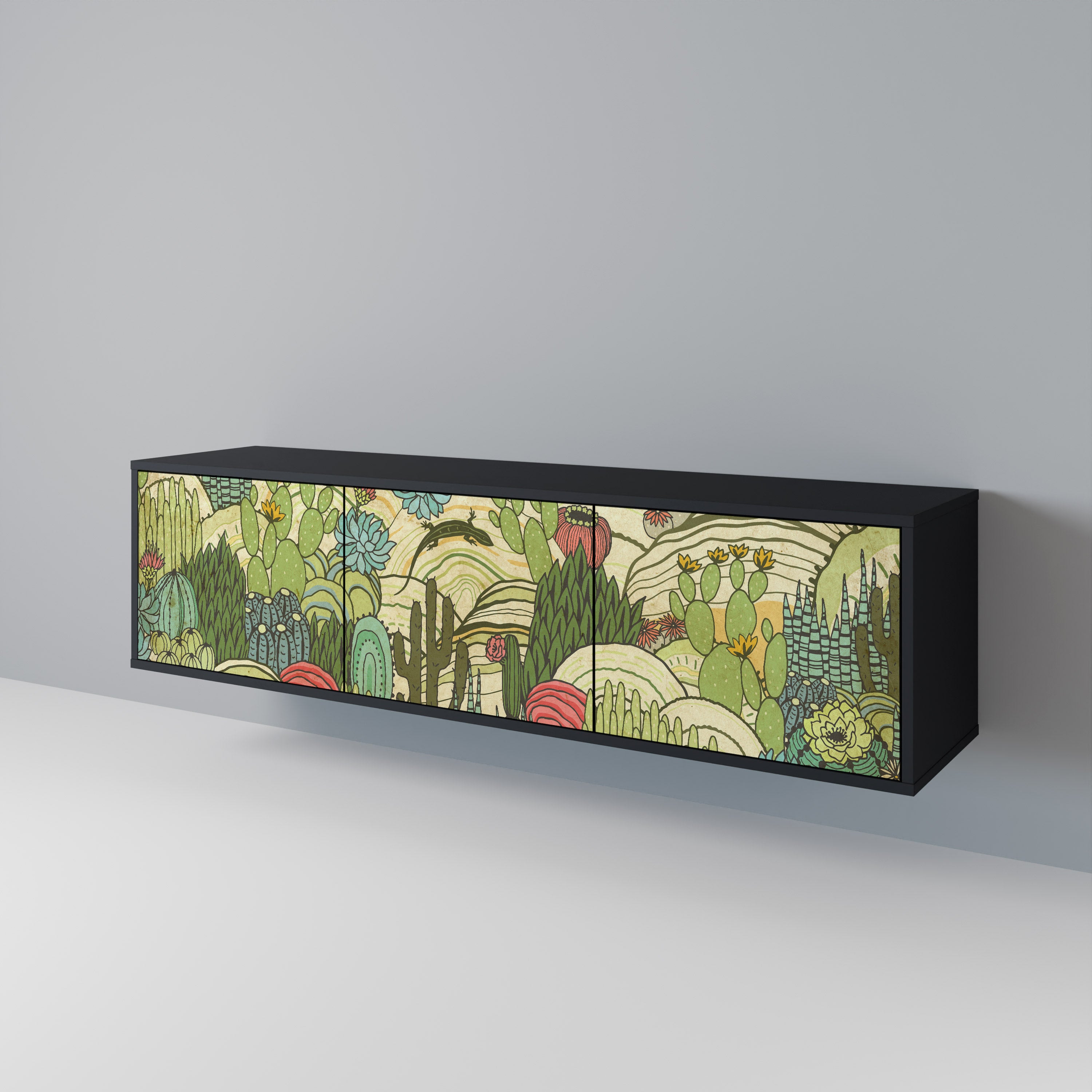 SUCCULENTS KALEIDOSCOPE 3-Door TV Cabinet