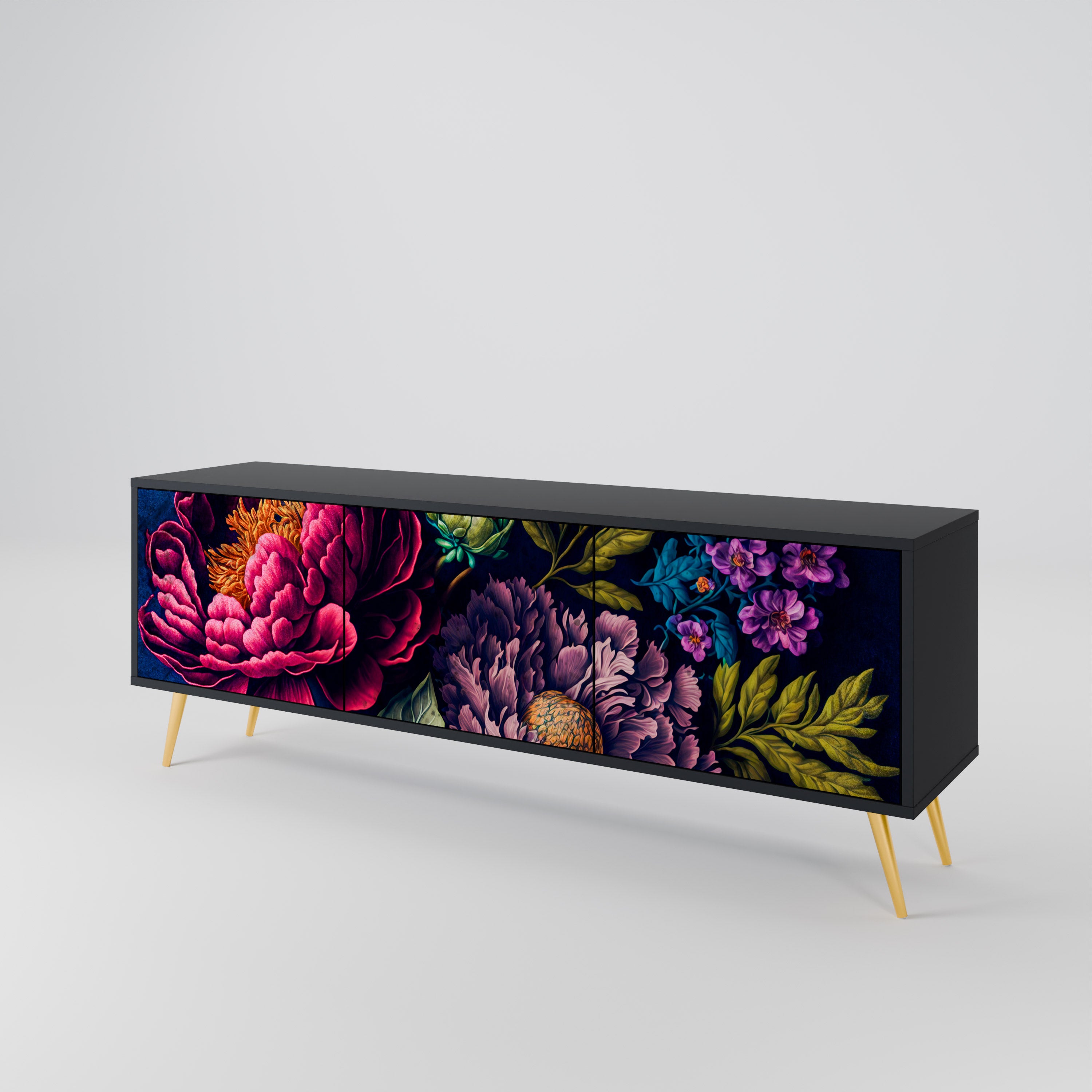 BLOOMING ELEGANCE 3-Door TV Cabinet