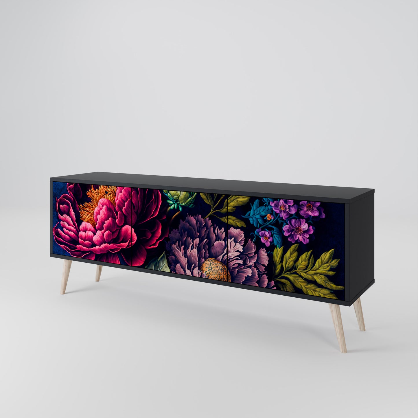 BLOOMING ELEGANCE Třídveřový TV stolek