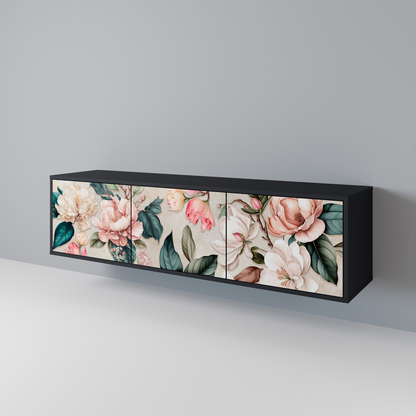 FLORAL GRACE Třídveřový TV stolek
