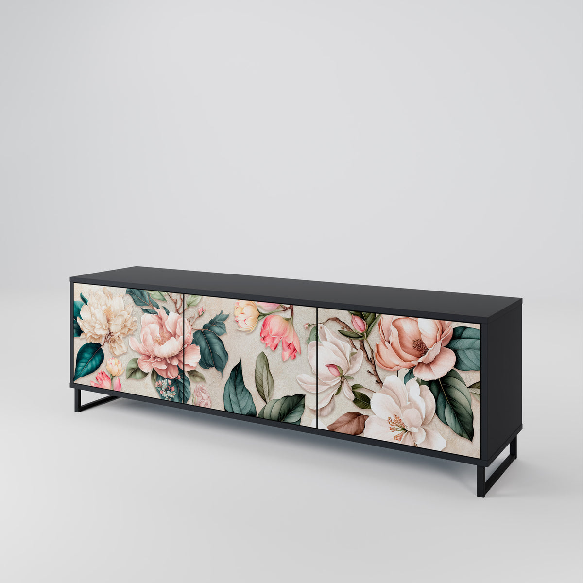 FLORAL GRACE Třídveřový TV stolek
