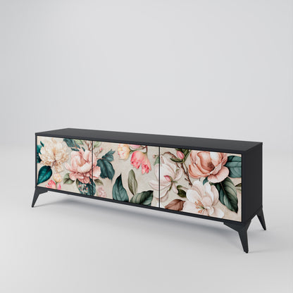 FLORAL GRACE Třídveřový TV stolek