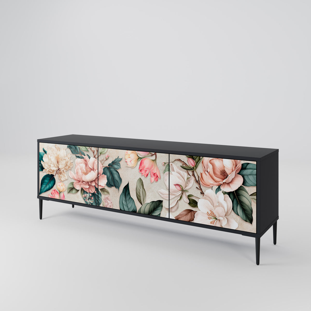 FLORAL GRACE Třídveřový TV stolek