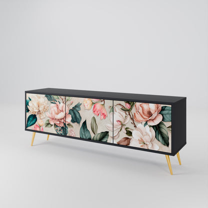 FLORAL GRACE Třídveřový TV stolek