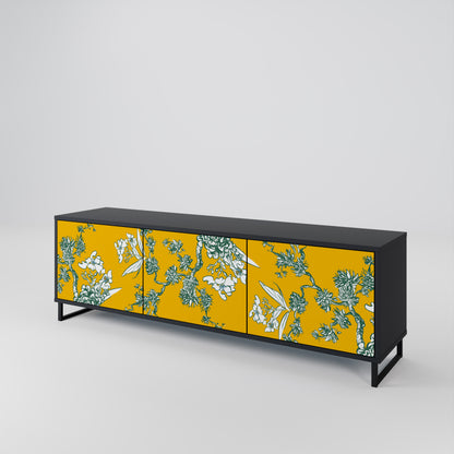YELLOW CHINOISERIE Třídveřový TV stolek