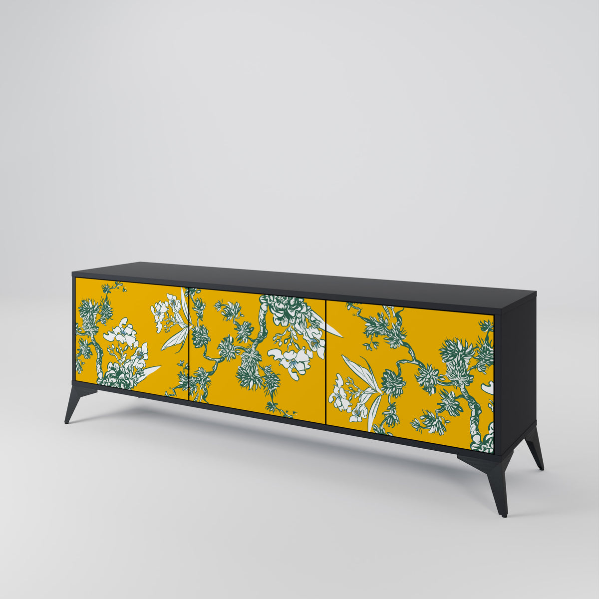 YELLOW CHINOISERIE Třídveřový TV stolek