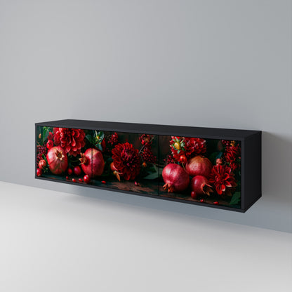 DAHLIAS AND POMEGRANATES Třídveřový TV stolek