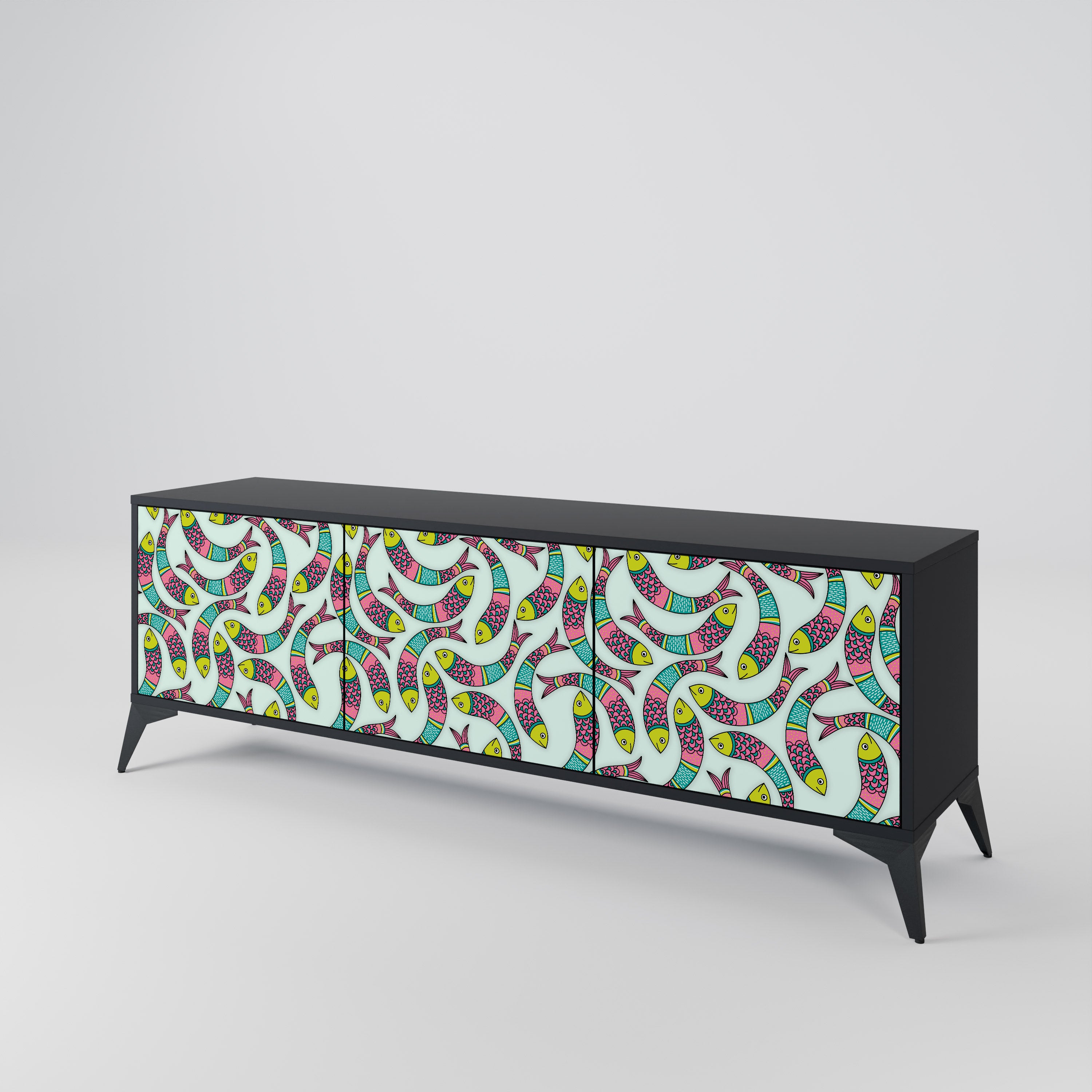 INDIAN FISH 3-Door TV Cabinet