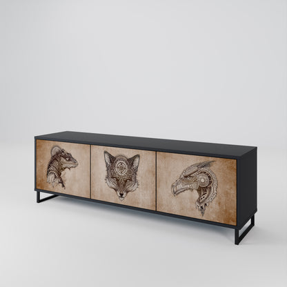 STEAMPUNK CLAN Třídveřový TV stolek